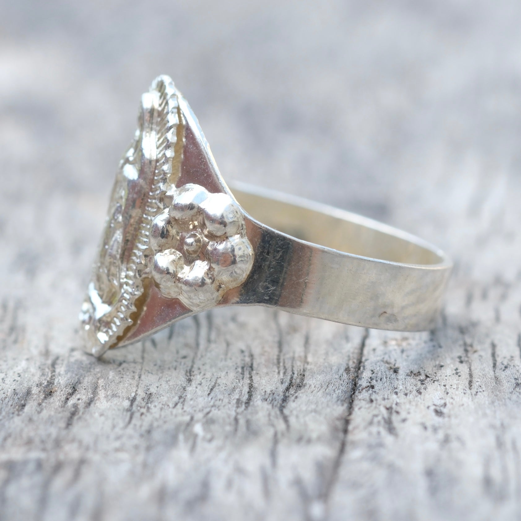Vintage Sterling Silver Mary Ring 10