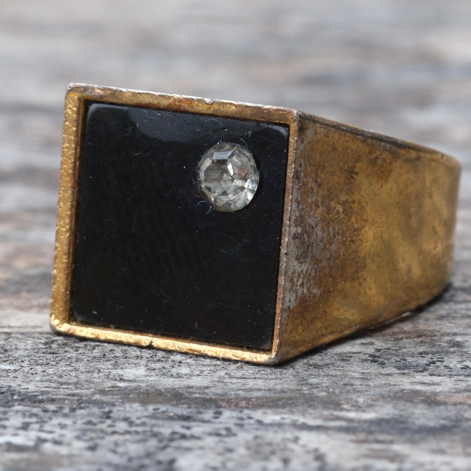 Vintage Gold Tone Signet Ring 11.25