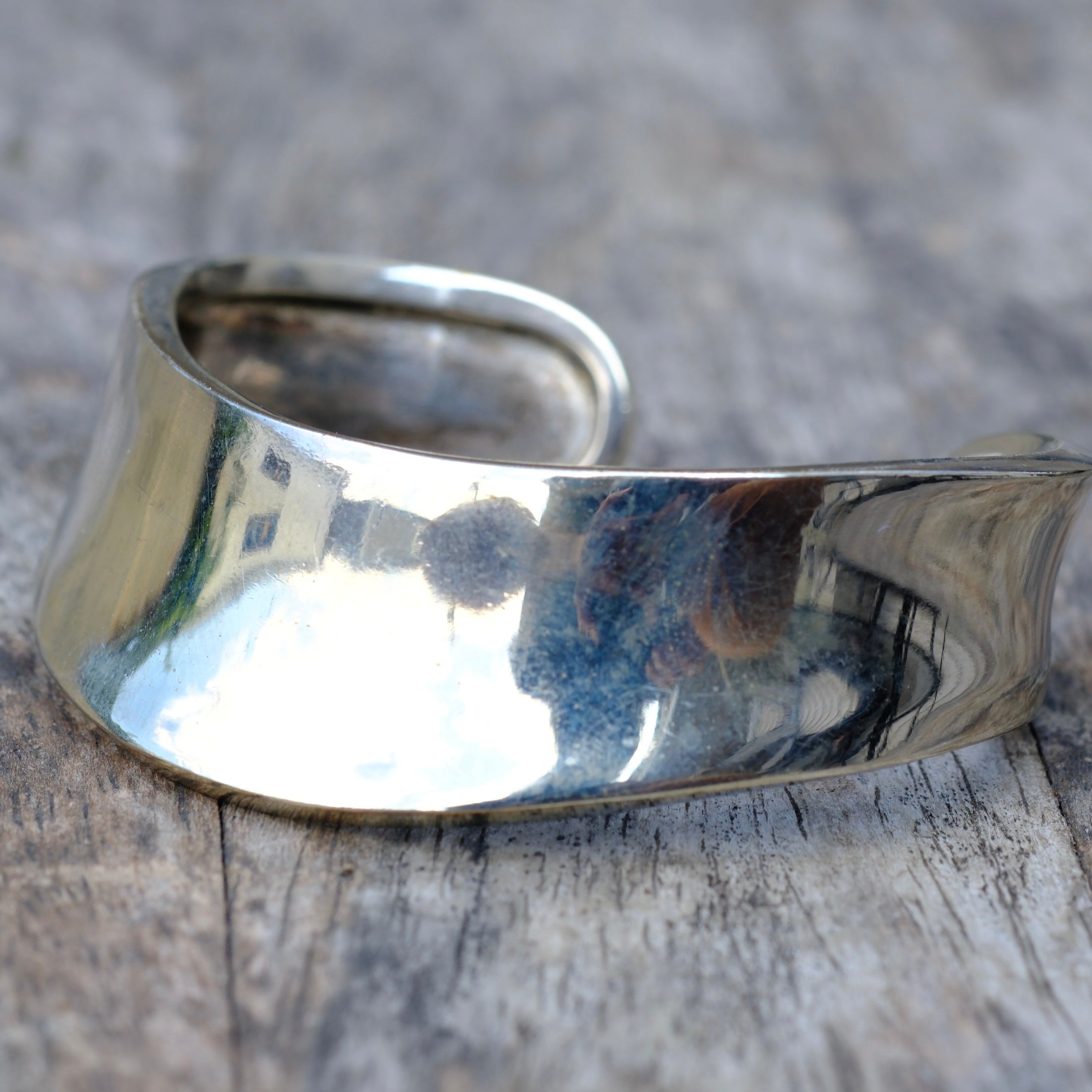 Vintage Sterling Silver Wide Cuff Bracelet