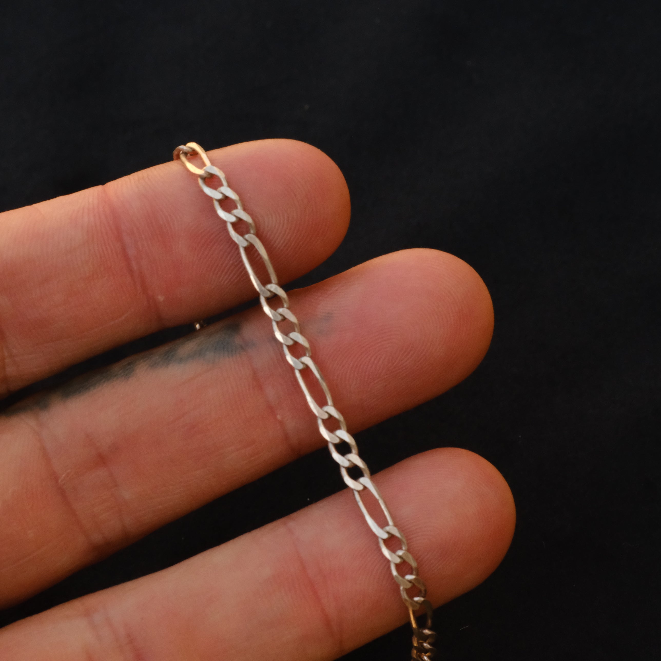 Vintage Sterling Figaro Chain Bracelet