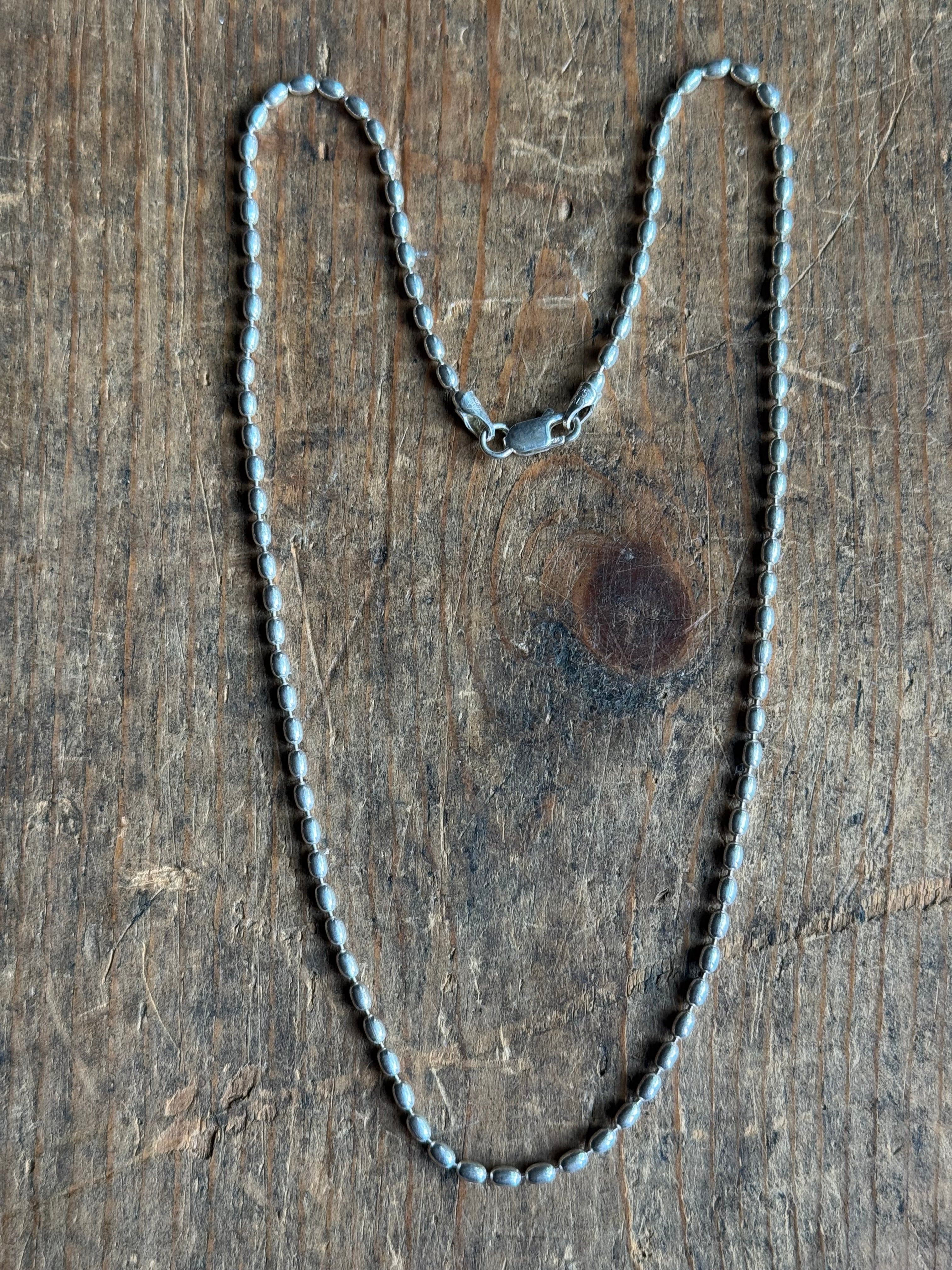 Vintage Sterling Silver 16” Bead Chain