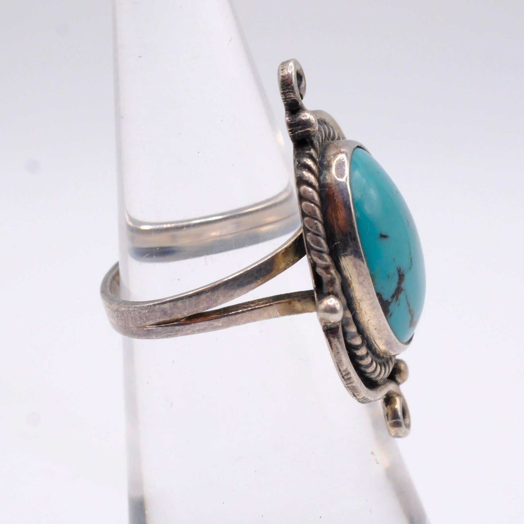 Vintage Sterling Turquoise Ring 5.5