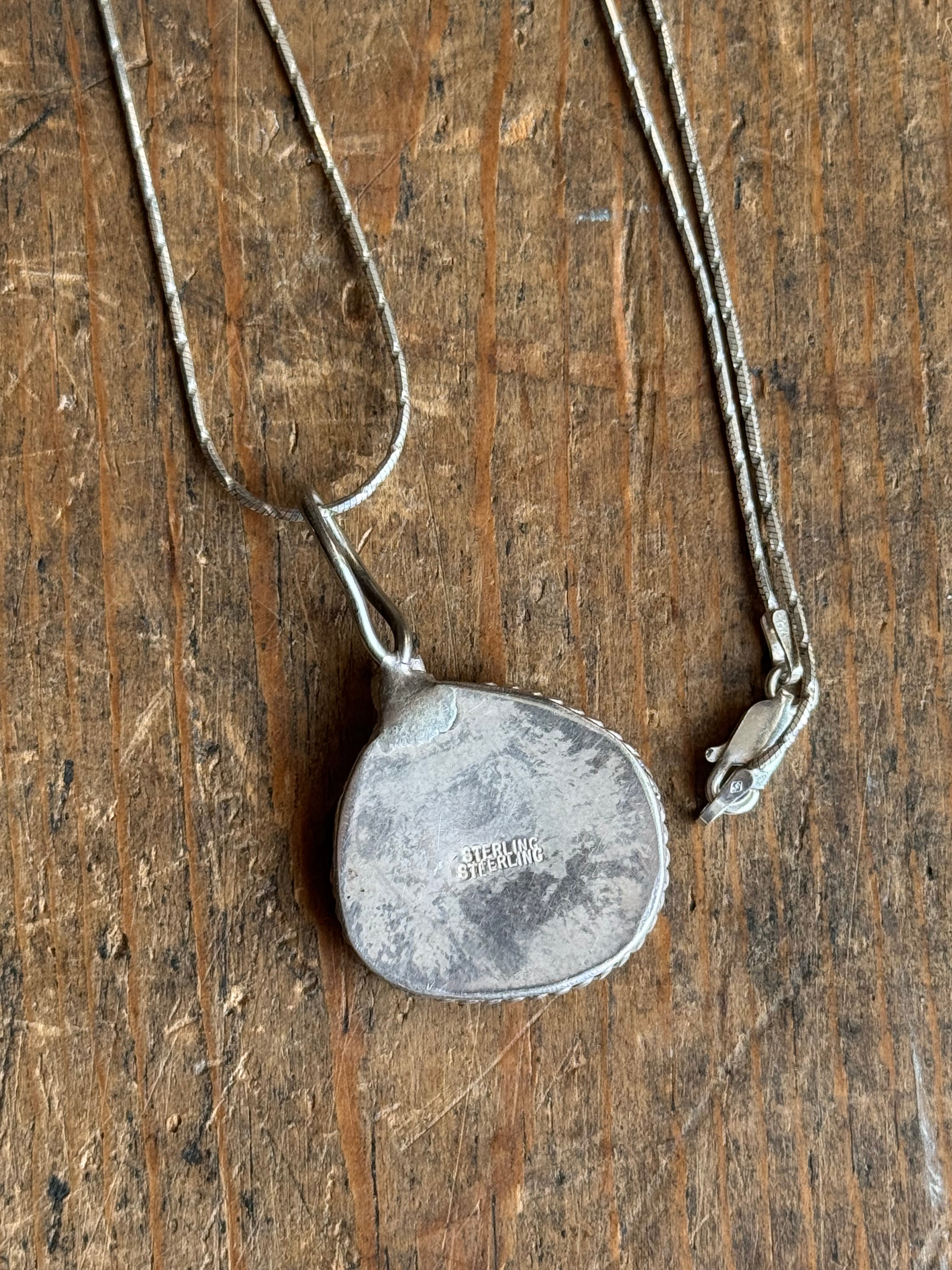 Vintage Sterling Silver Turquoise 20" Necklace