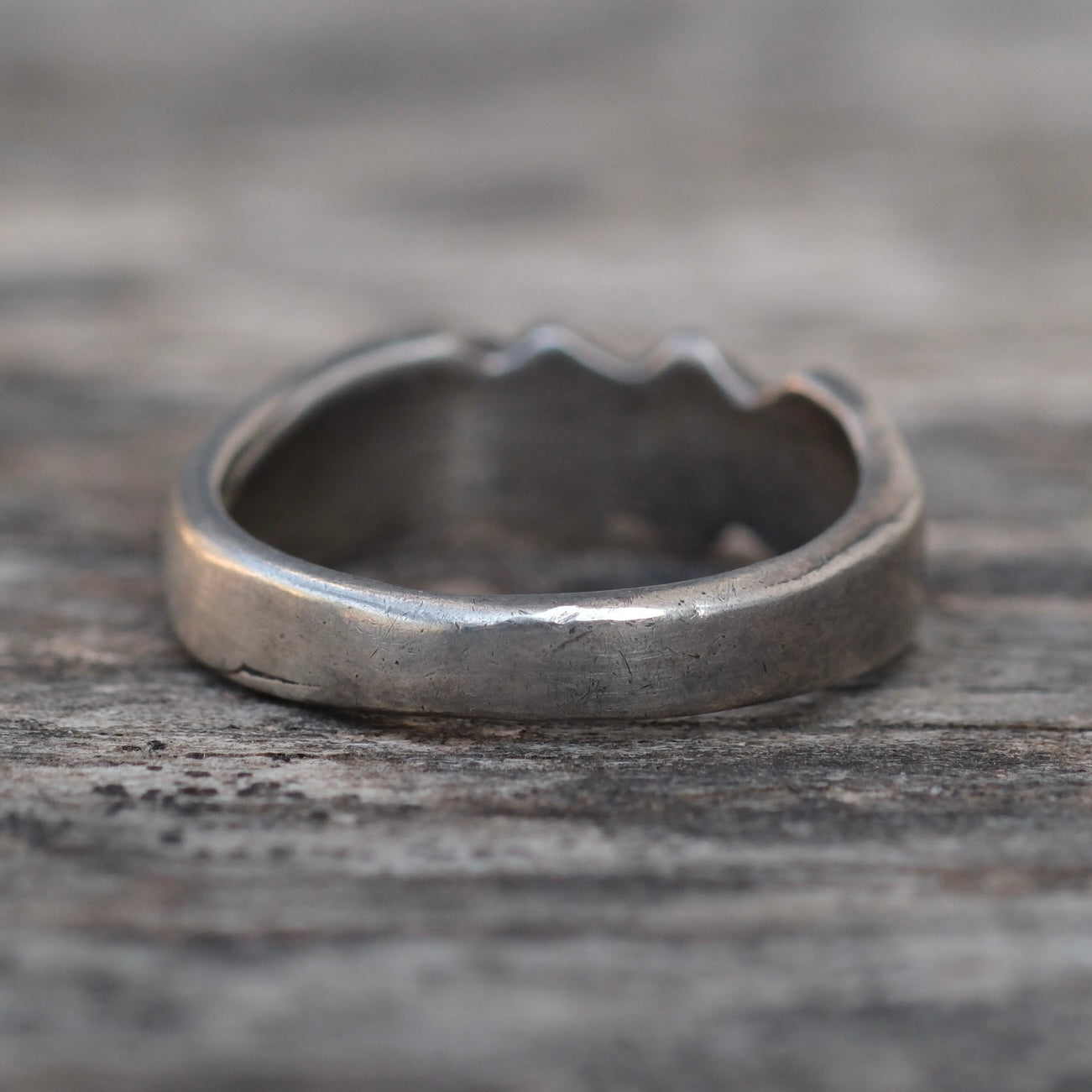 Vintage Sterling Turquoise Inlay Band Ring 5.25