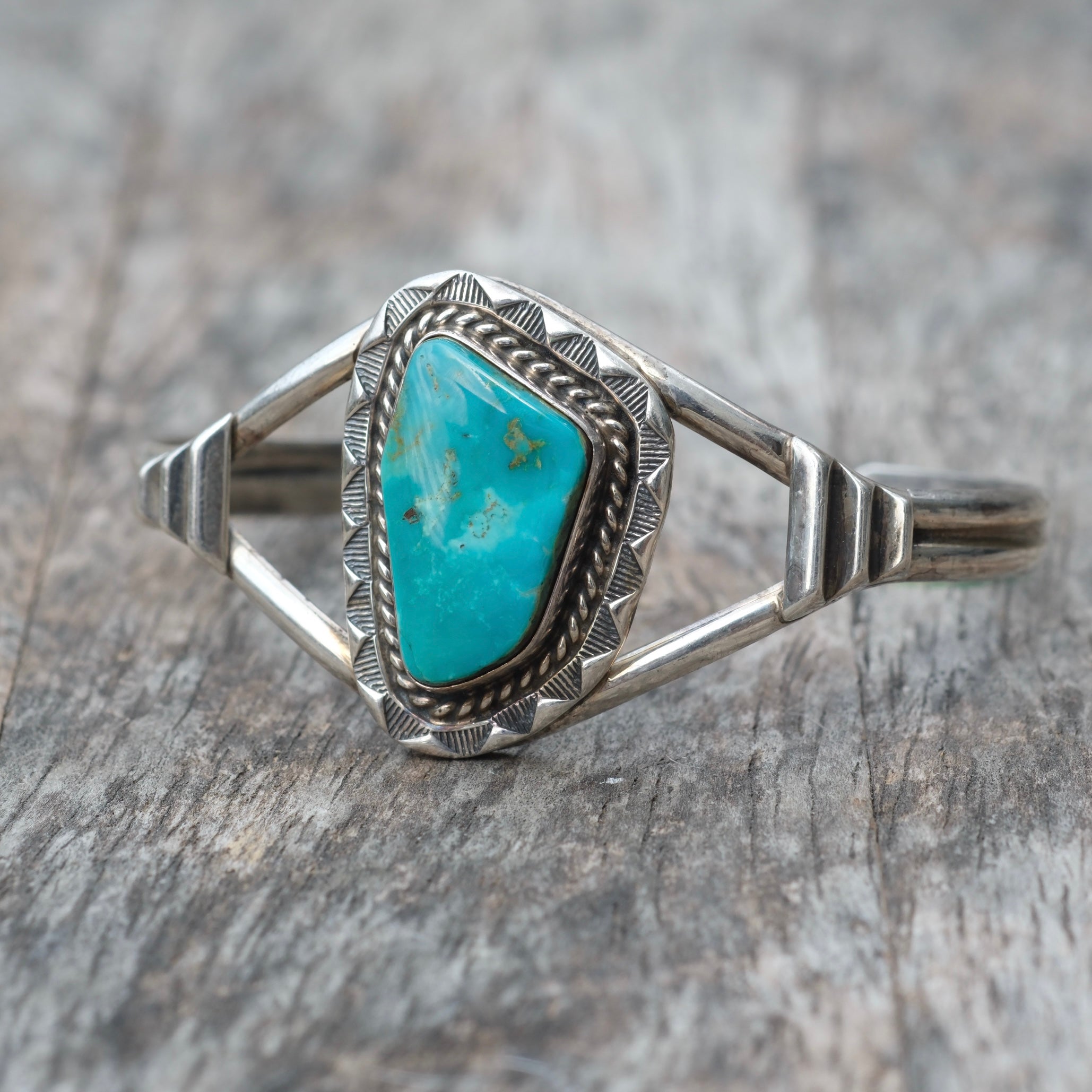Vintage Sterling Turquoise Cuff Bracelet