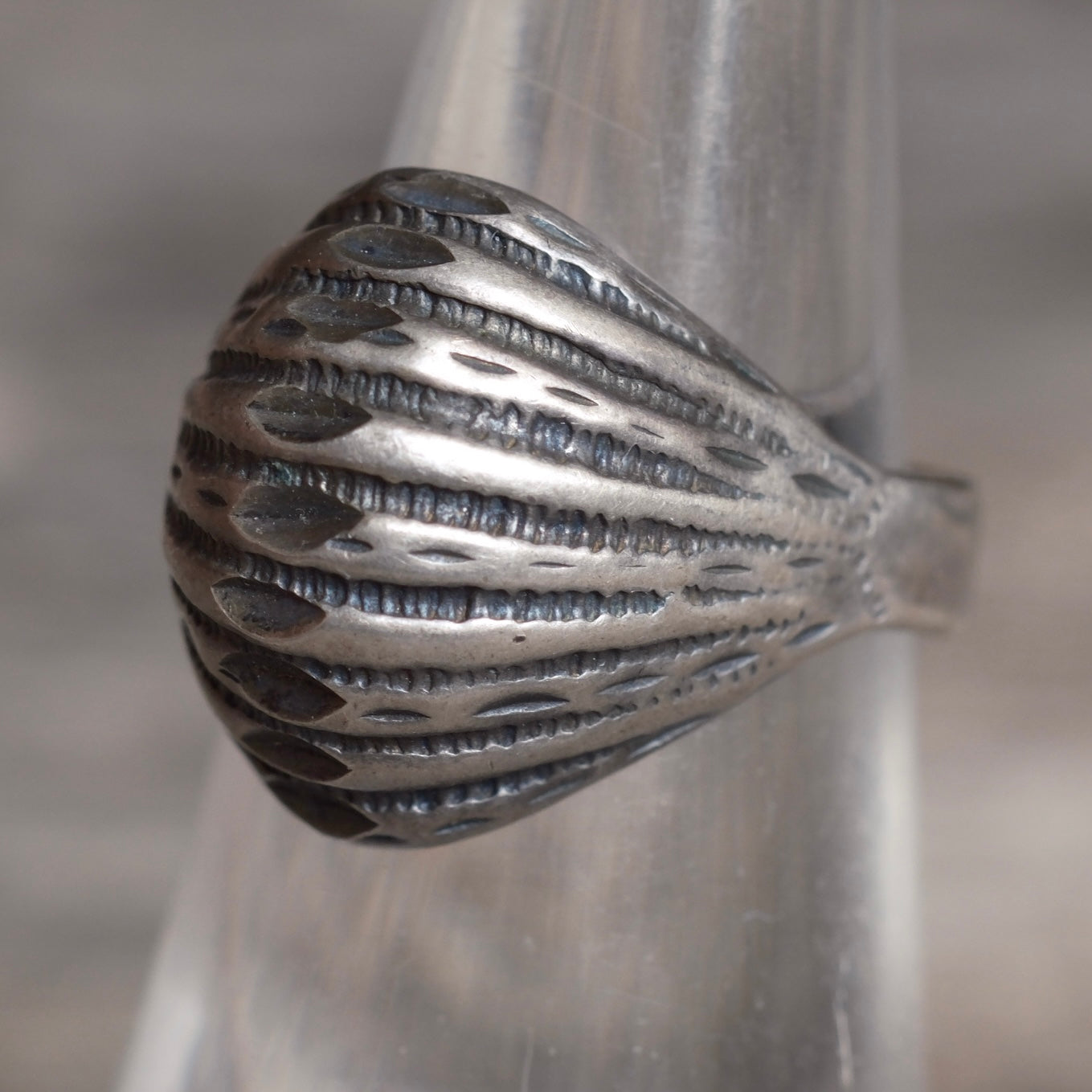 Vintage Sterling Silver Modernist Ring 5.75