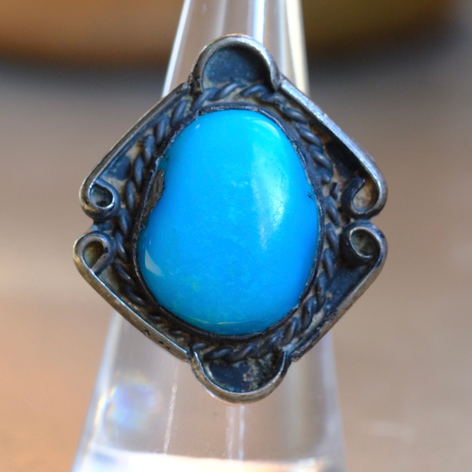 Vintage Sterling Turquoise Ring 6