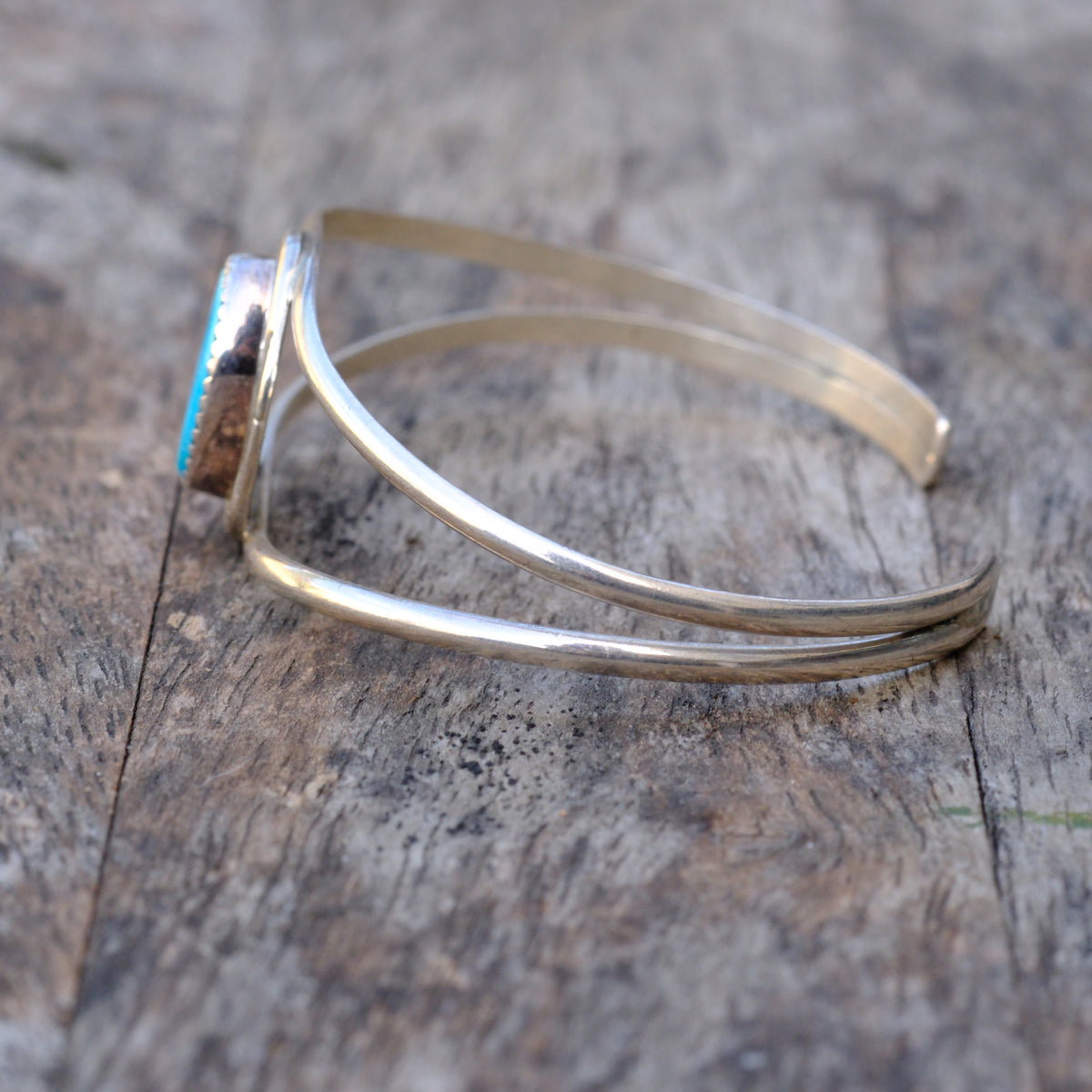 Cuff Vintage Sterling Turquoise Stamped Cuff Bracelet