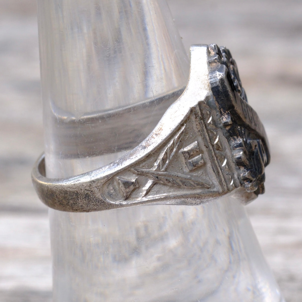 Vintage Sterling 1974 Class Signet Ring 7.5