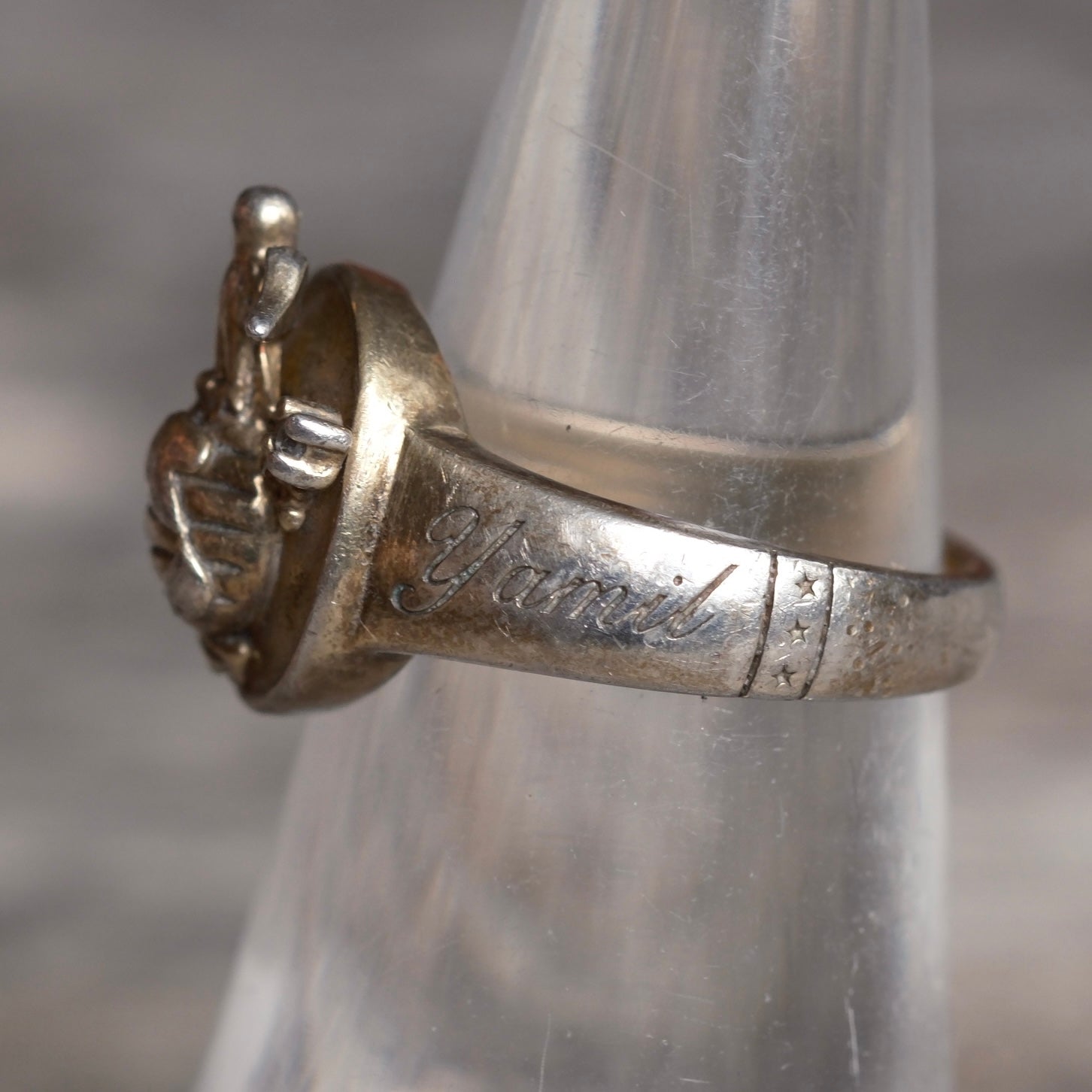 Vintage Sterling Silver Military Ring 5.75