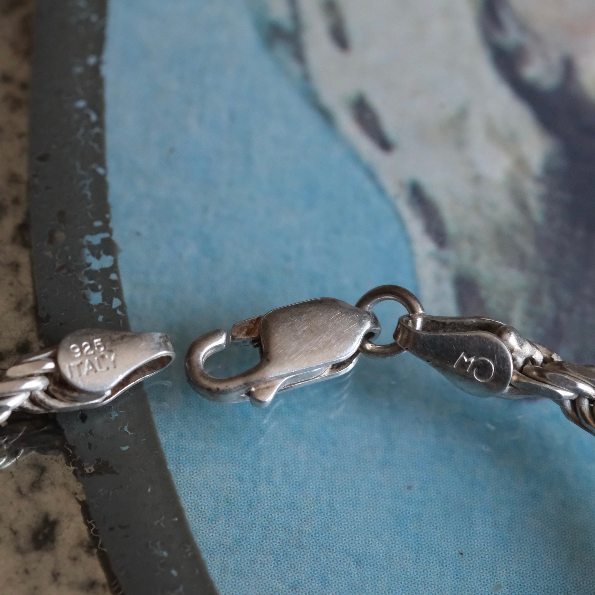 Vintage Sterling Twisted Chain Bracelet 7"