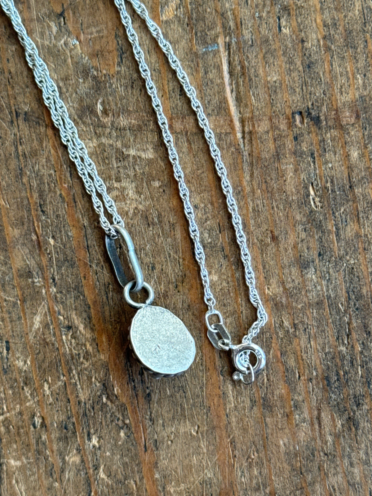 Vintage Sterling Silver Roped Turquoise Necklace