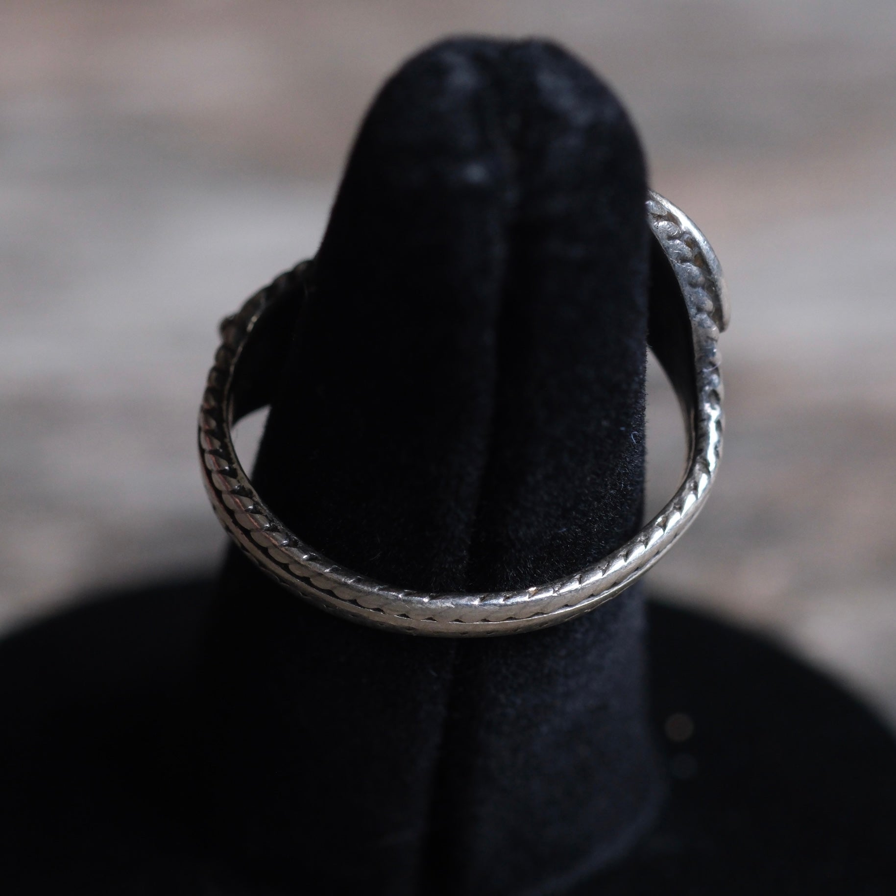 Vintage Sterling 2-Stone Turquoise Overpass Ring 6