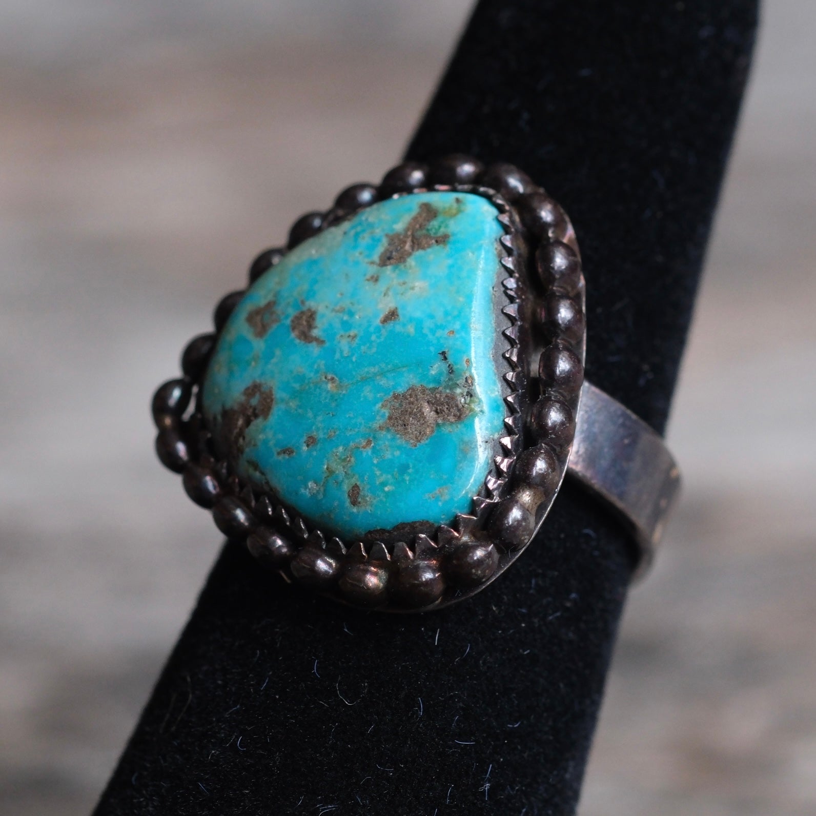 Vintage Sterling Turquoise Ring 5.5