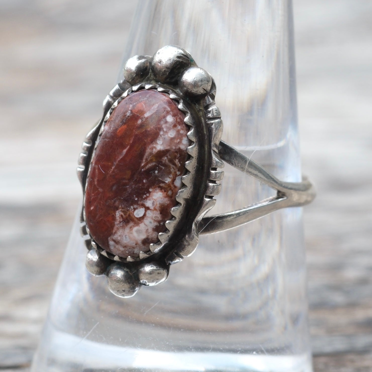 Vintage Sterling White Buffalo Ring 8.75