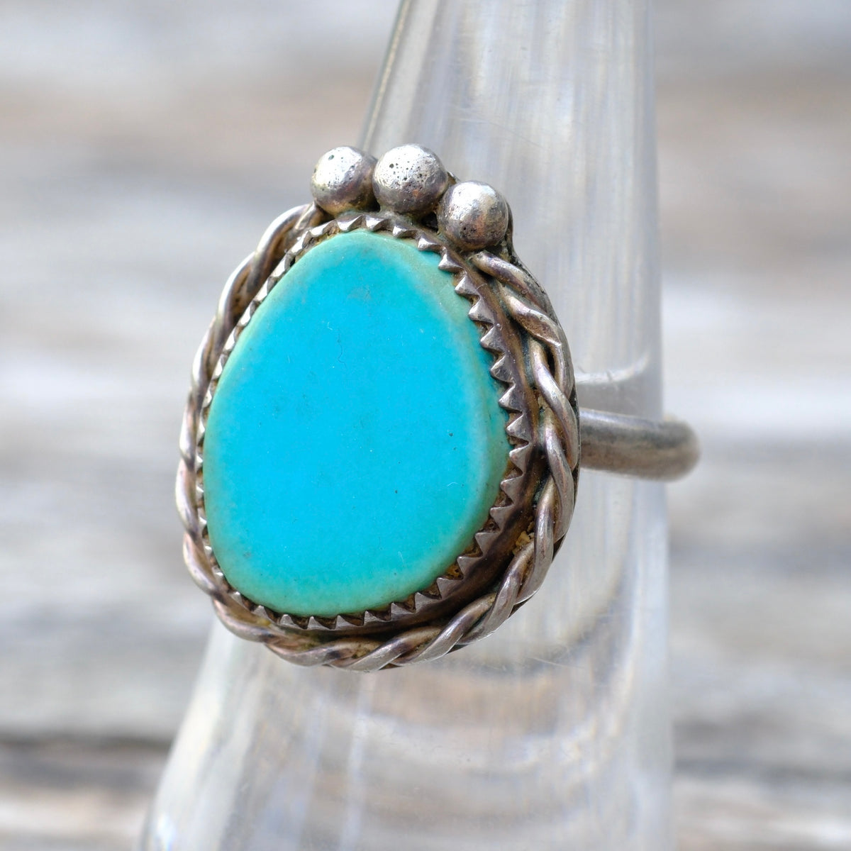 Vintage Sterling Turquoise Ring 6