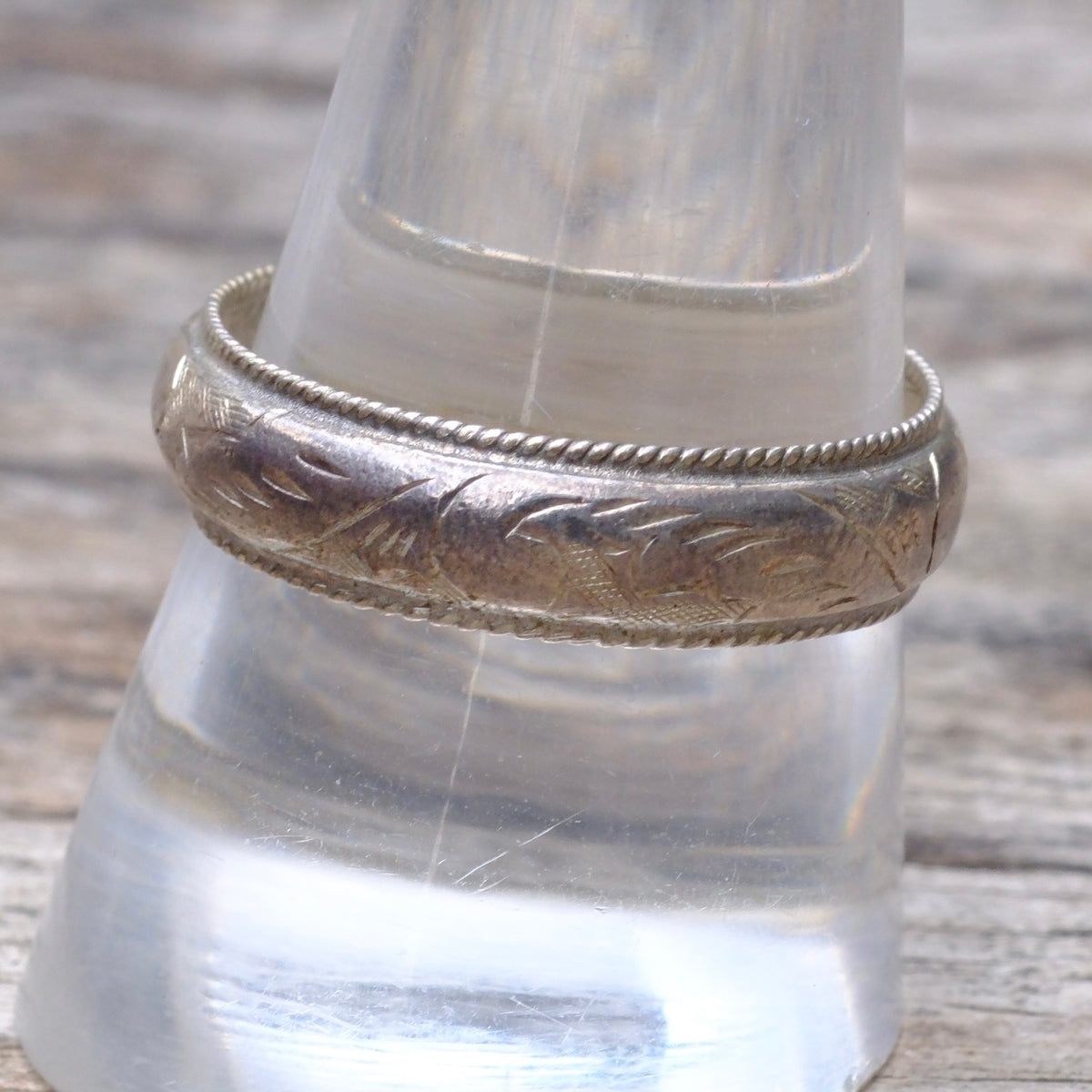 Vintage Sterling Sroll Band Ring 10.25