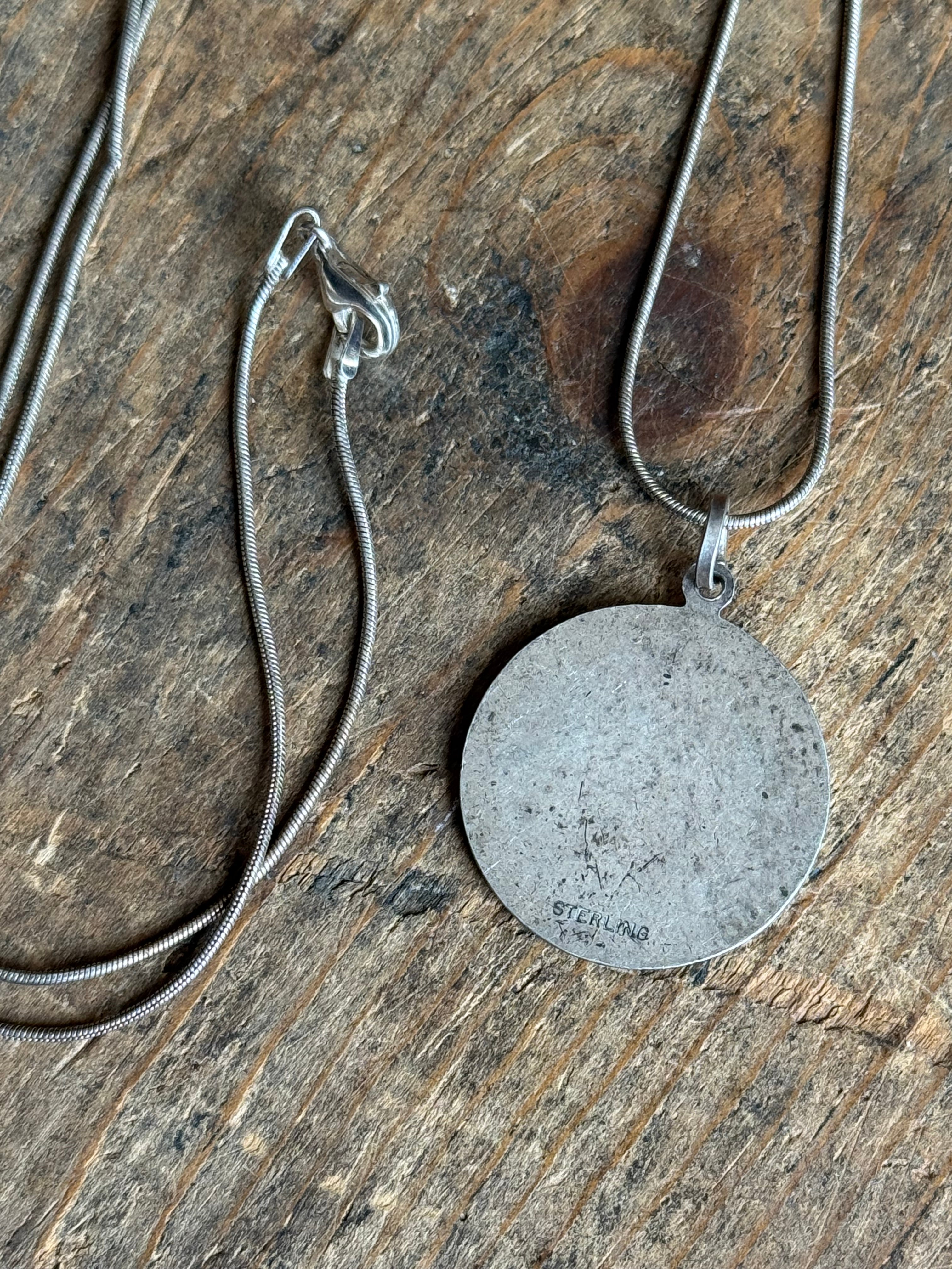 Vintage Sterling Silver St. Christopher Necklace