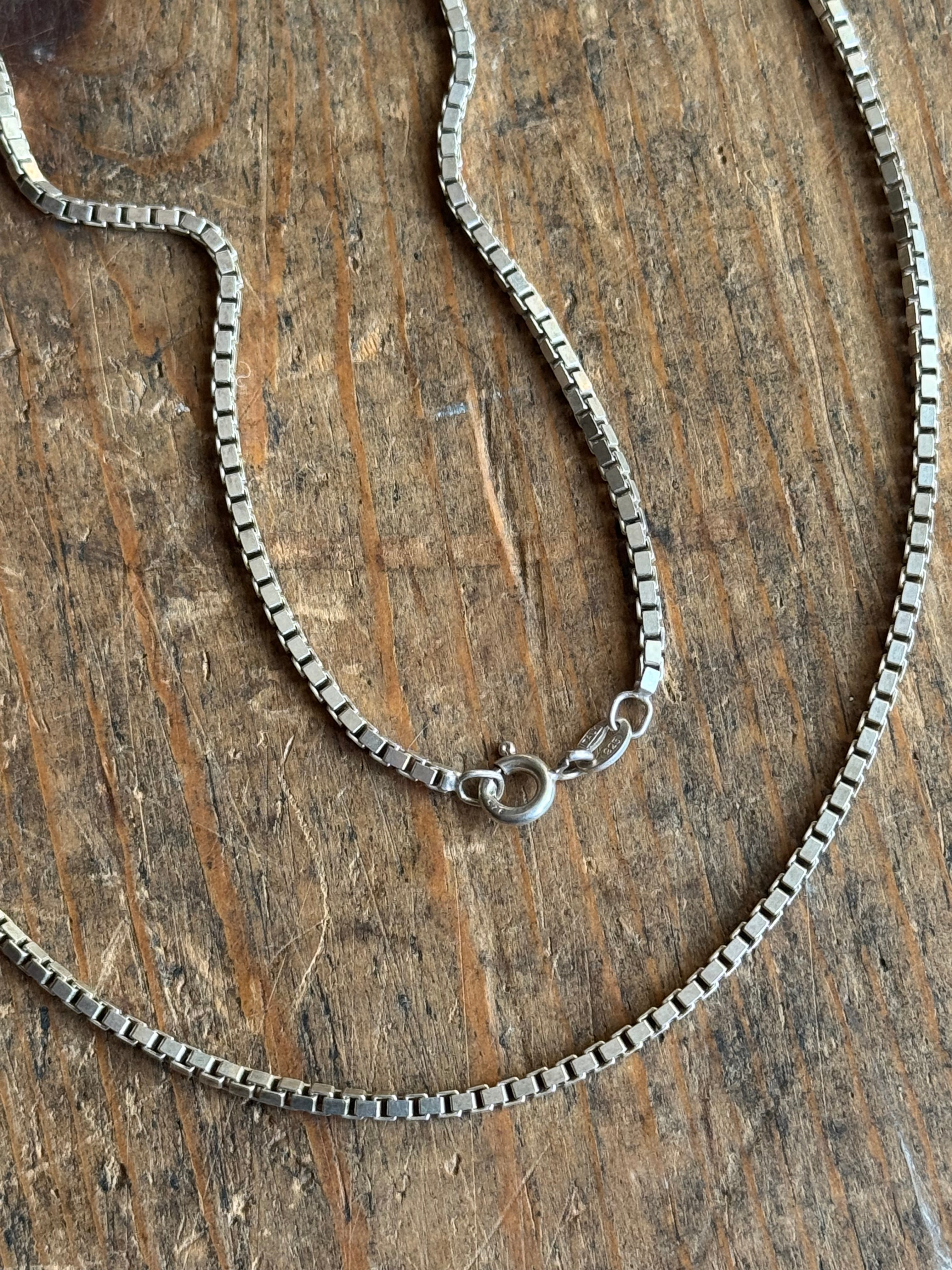 Vintage Sterling Silver 20” Box Chain