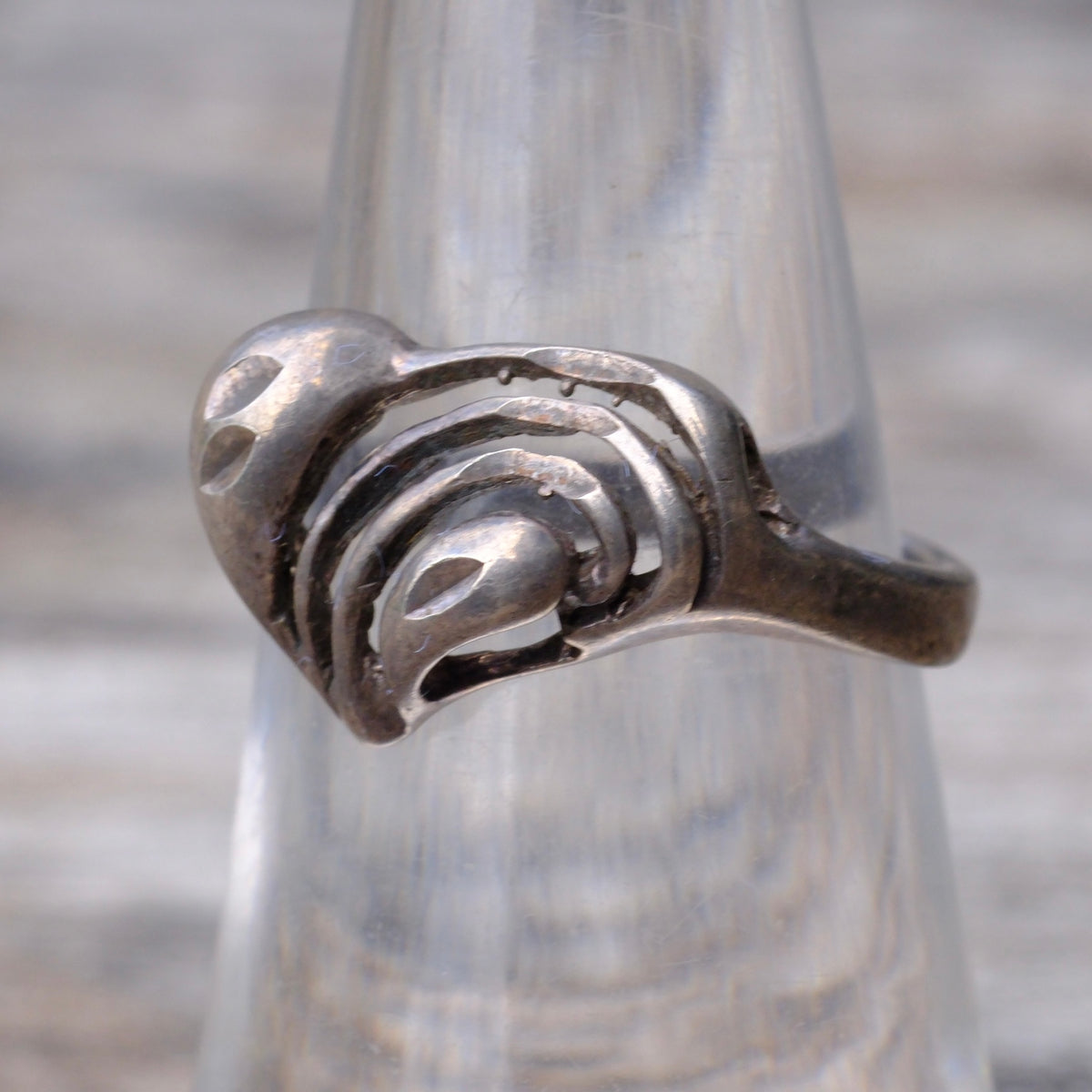 Vintage Sterling Silver Heart Ring 6.25
