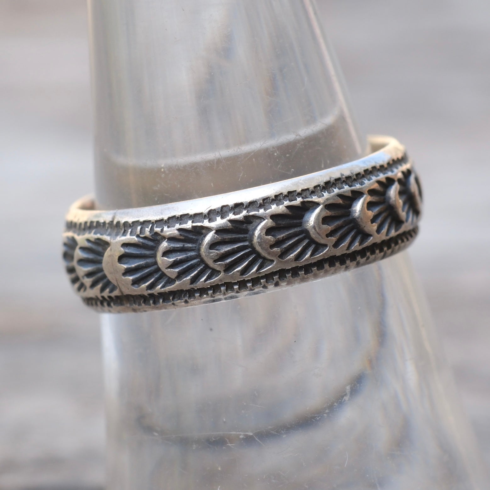 Vintage Sterling Stamped Band Ring 7
