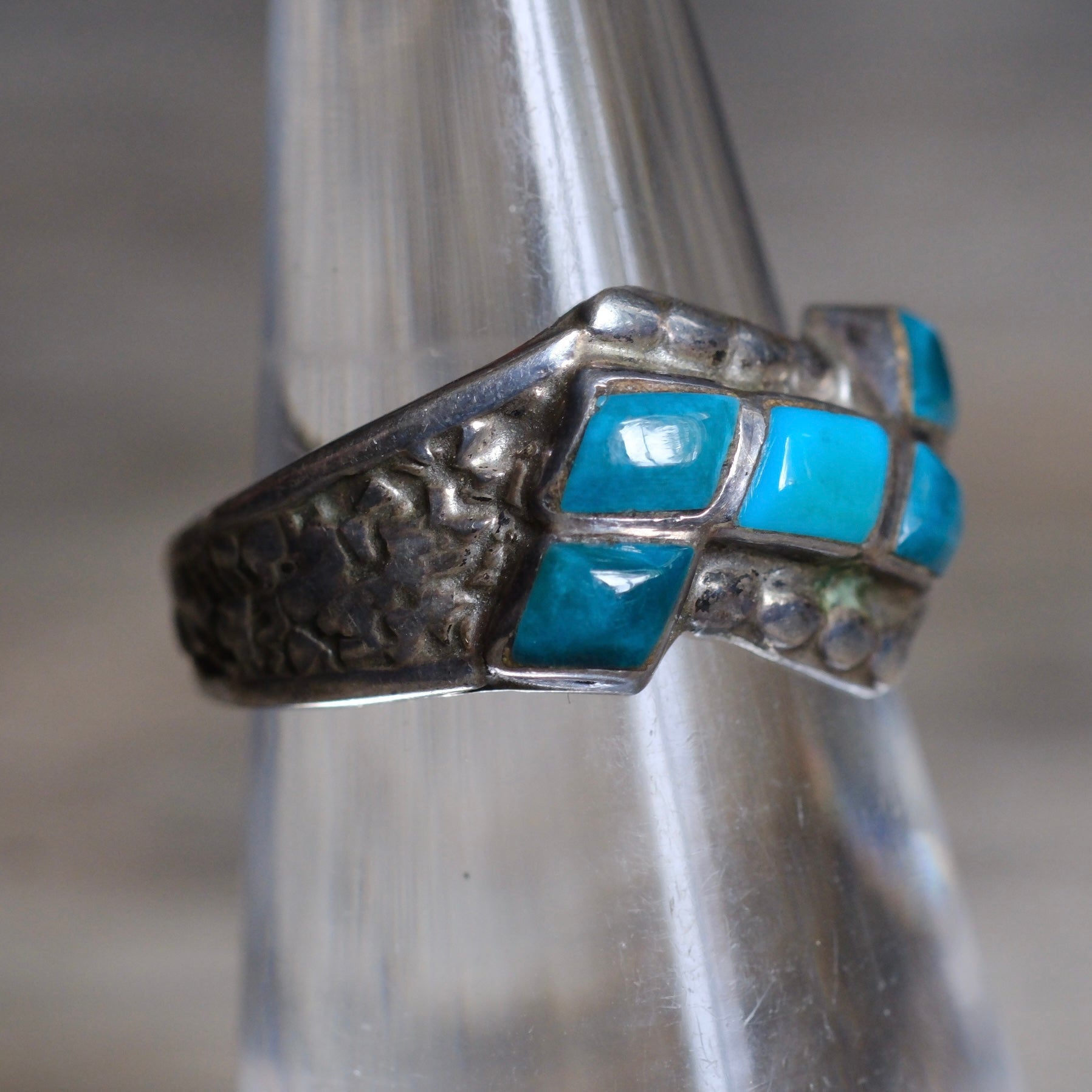 Vintage Sterling 5-Stone Turquoise Band Ring 5.75