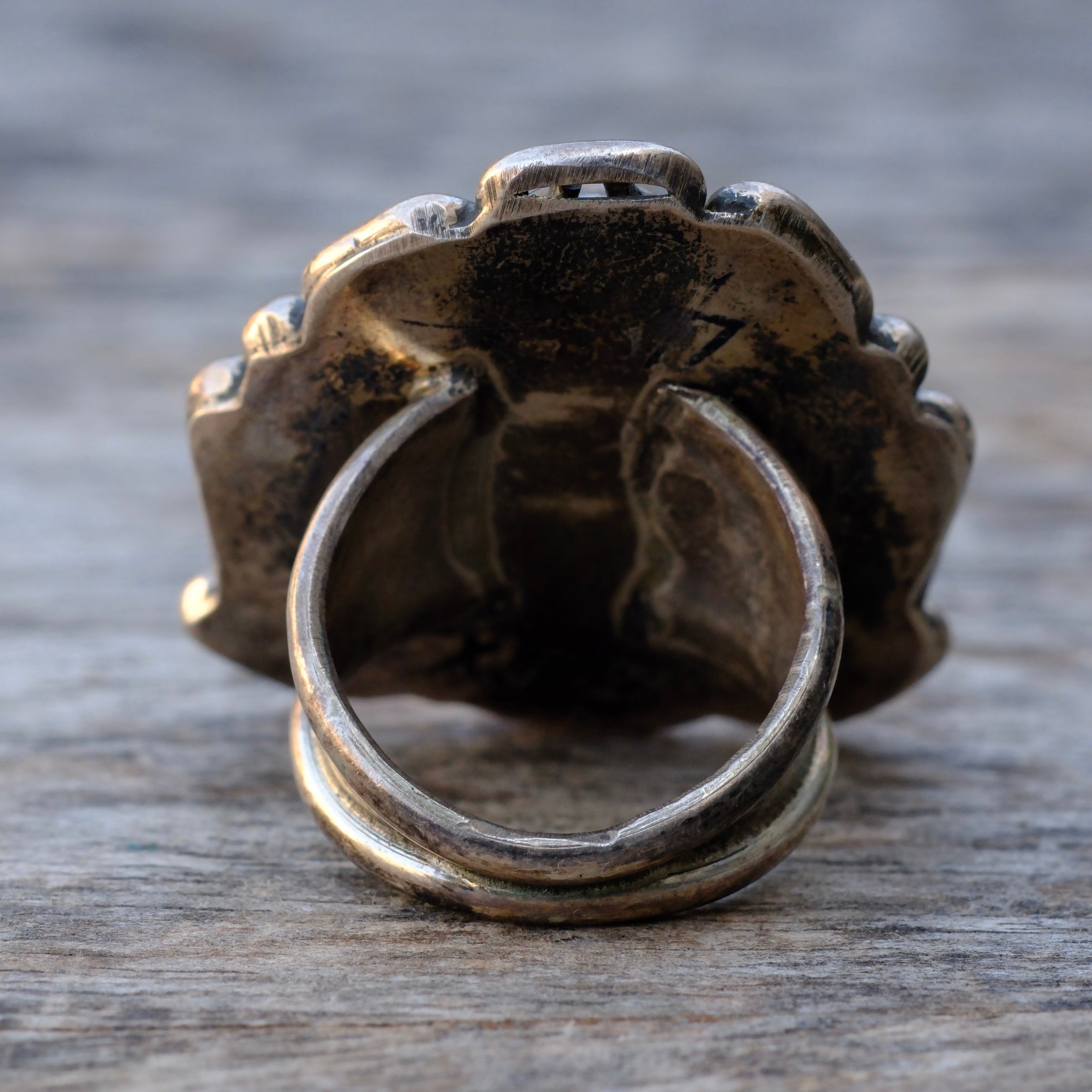 Vintage Sterling Turquoise Ring 8.25