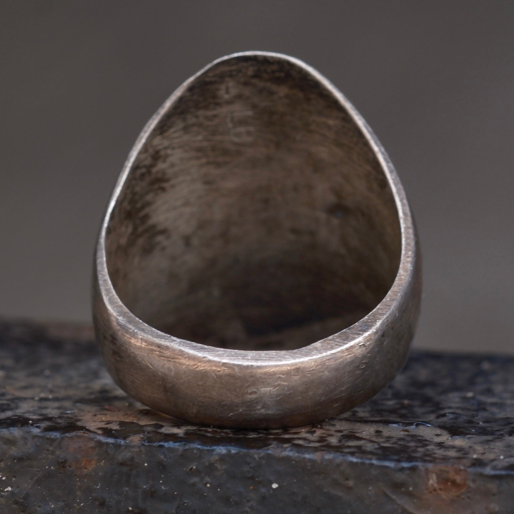 Vintage Sterling Multistone Inlay Fish Scale Ring 12