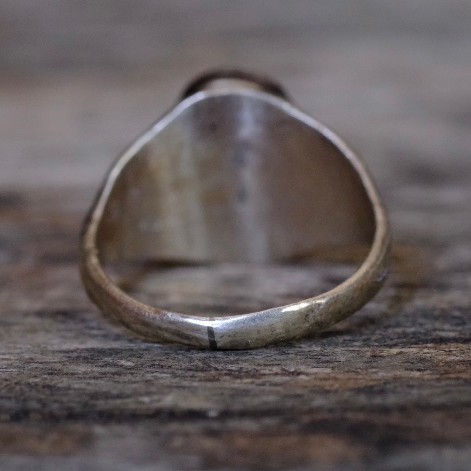 Vintage Sterling Turquoise Stamped Band Ring 7.5