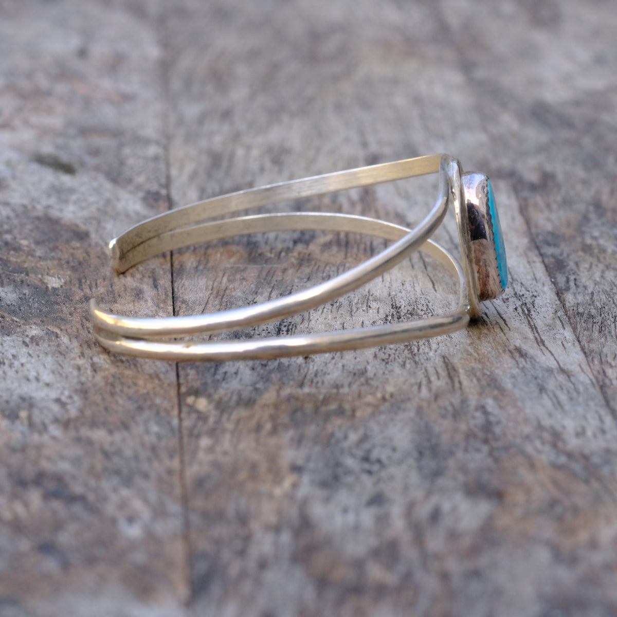 Cuff Vintage Sterling Turquoise Stamped Cuff Bracelet