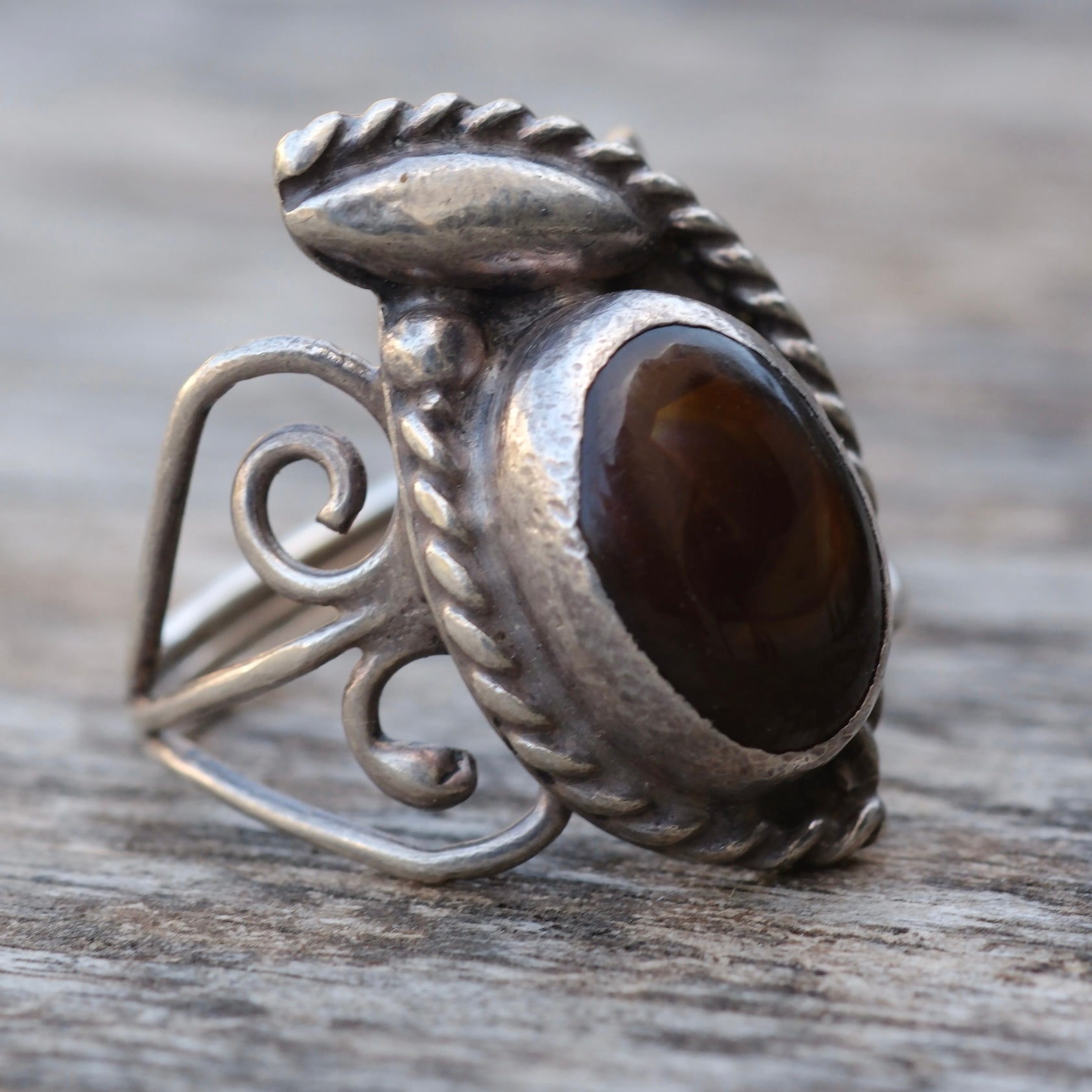 Vintage Sterling Fire Agate Ring 6.75