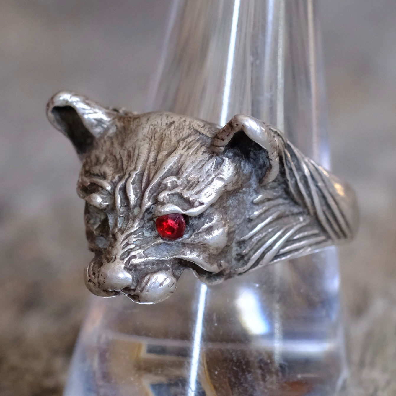 Vintage Sterling Big Cat Ring 11