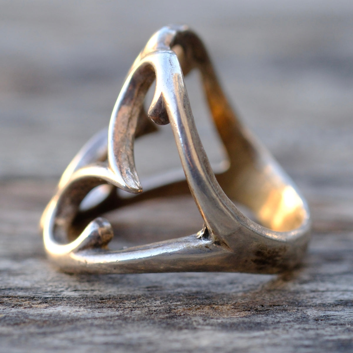 Vintage Sterling Silver Sandcast Ring 5