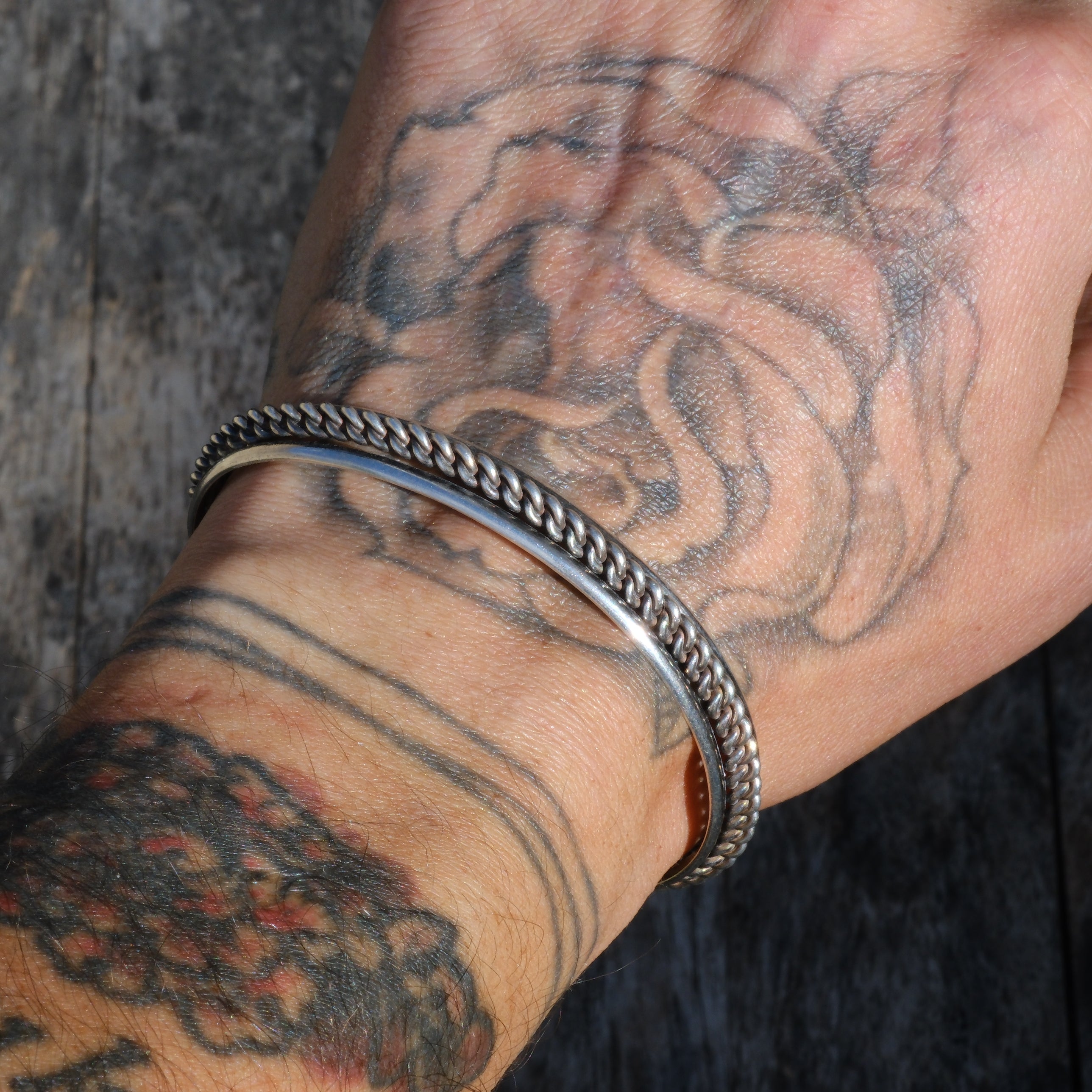 Vintage Sterling Silver Braided Cuff Bracelet