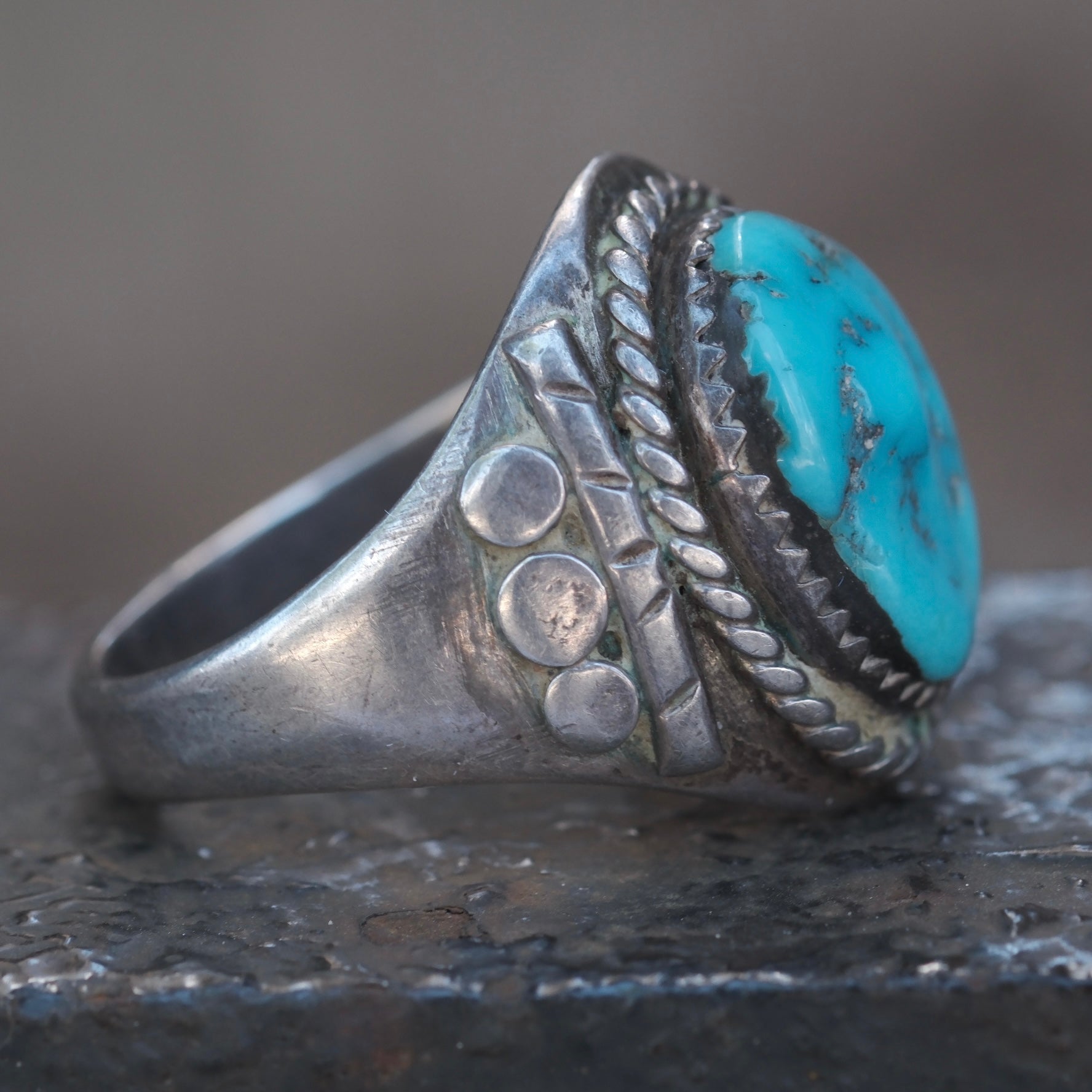 Vintage Sterling Turquoise Ring 11