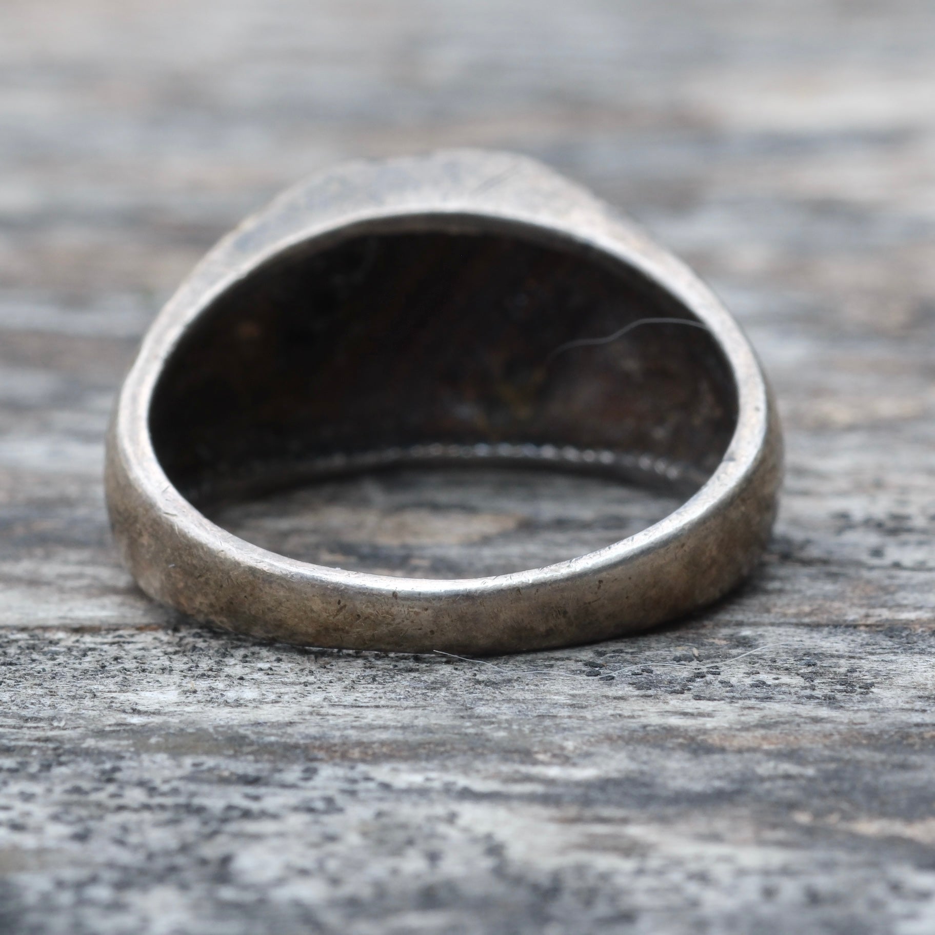 Vintage Sterling Turquoise and Onyx Inlay Ring 9