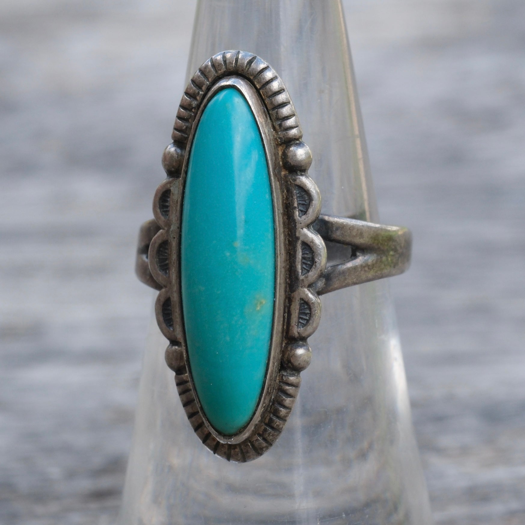 Vintage Sterling Turquoise Ring 6.25