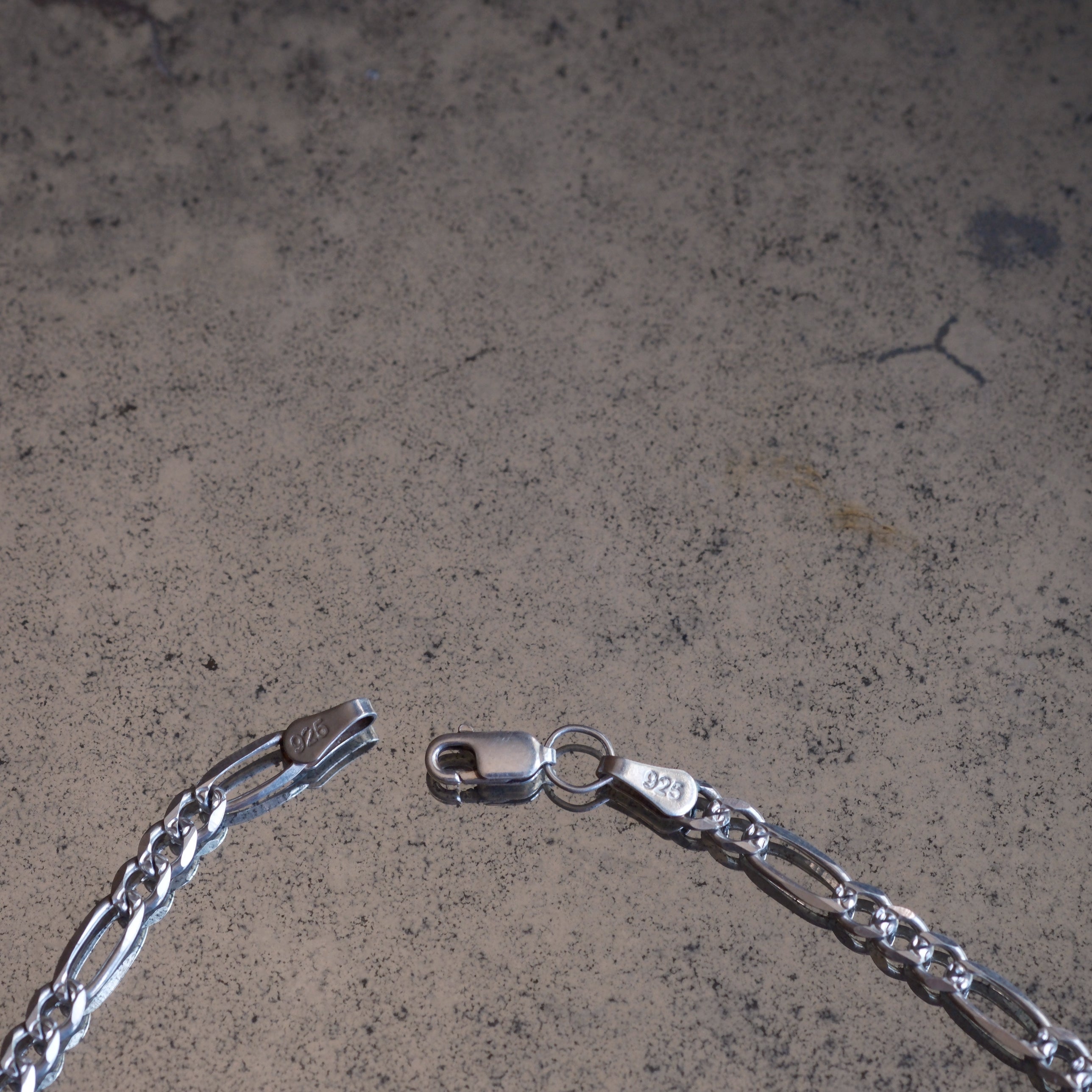 Vintage Sterling Silver Figaro Chain Necklace 24"