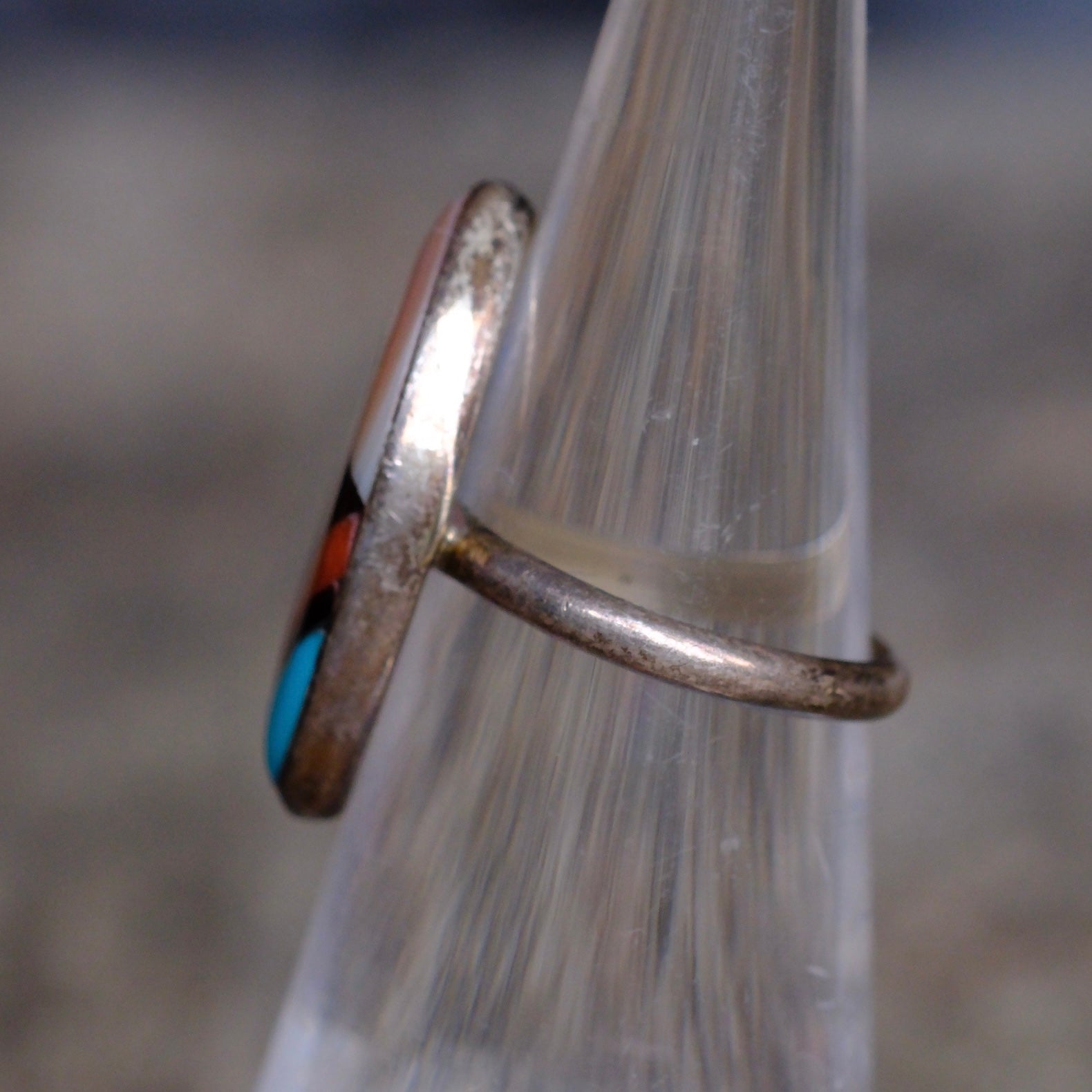 Vintage Sterling Zuni Inlay Ring 4