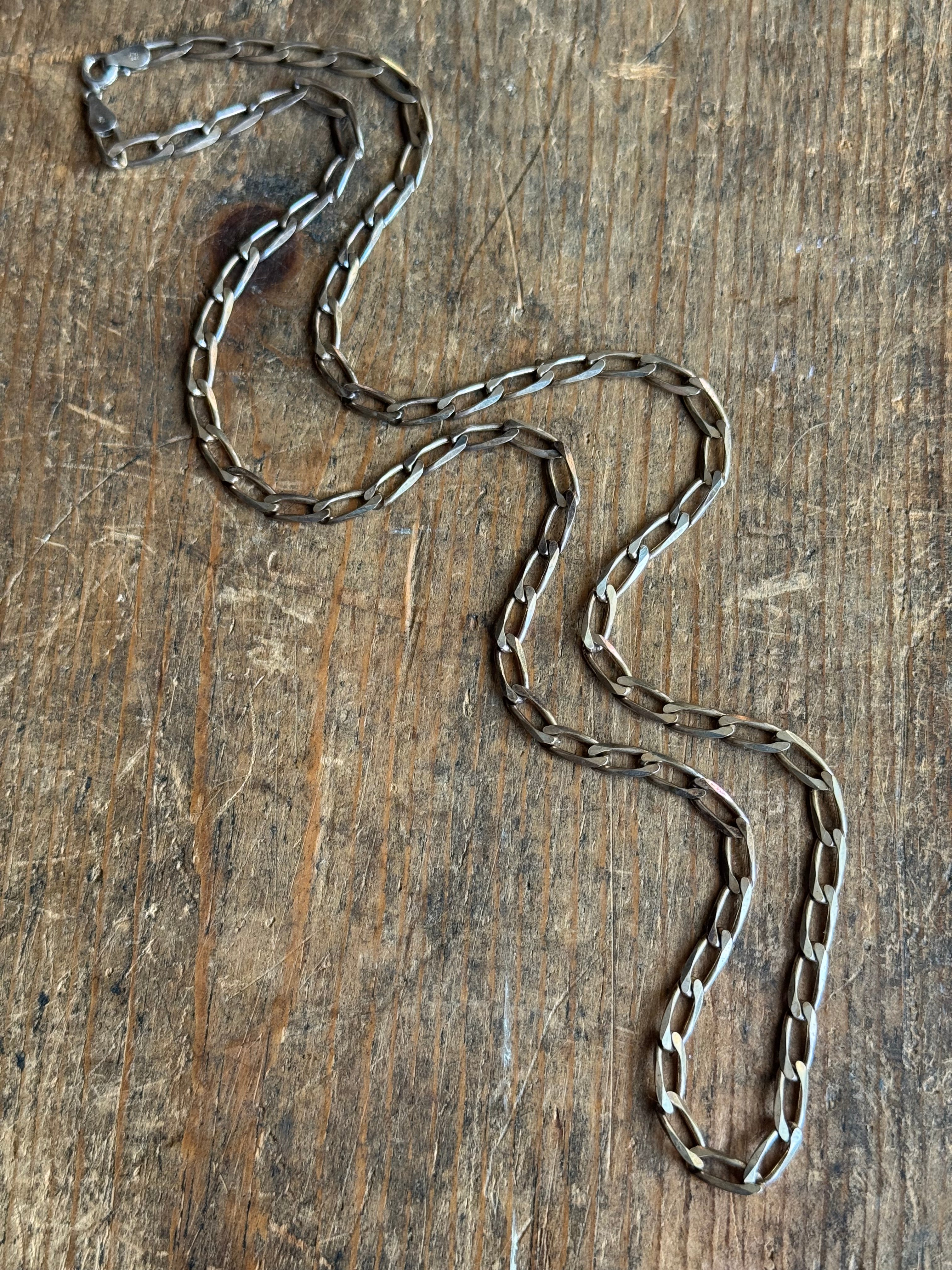 Vintage Sterling Silver 24” Oval Curb Chain