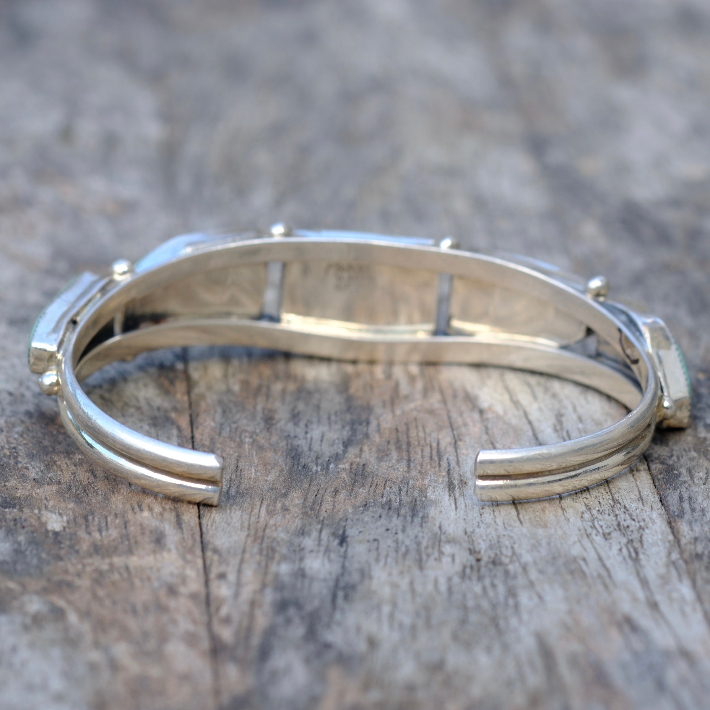 Vintage Sterling 5-Stone Turquoise Cuff Bracelet