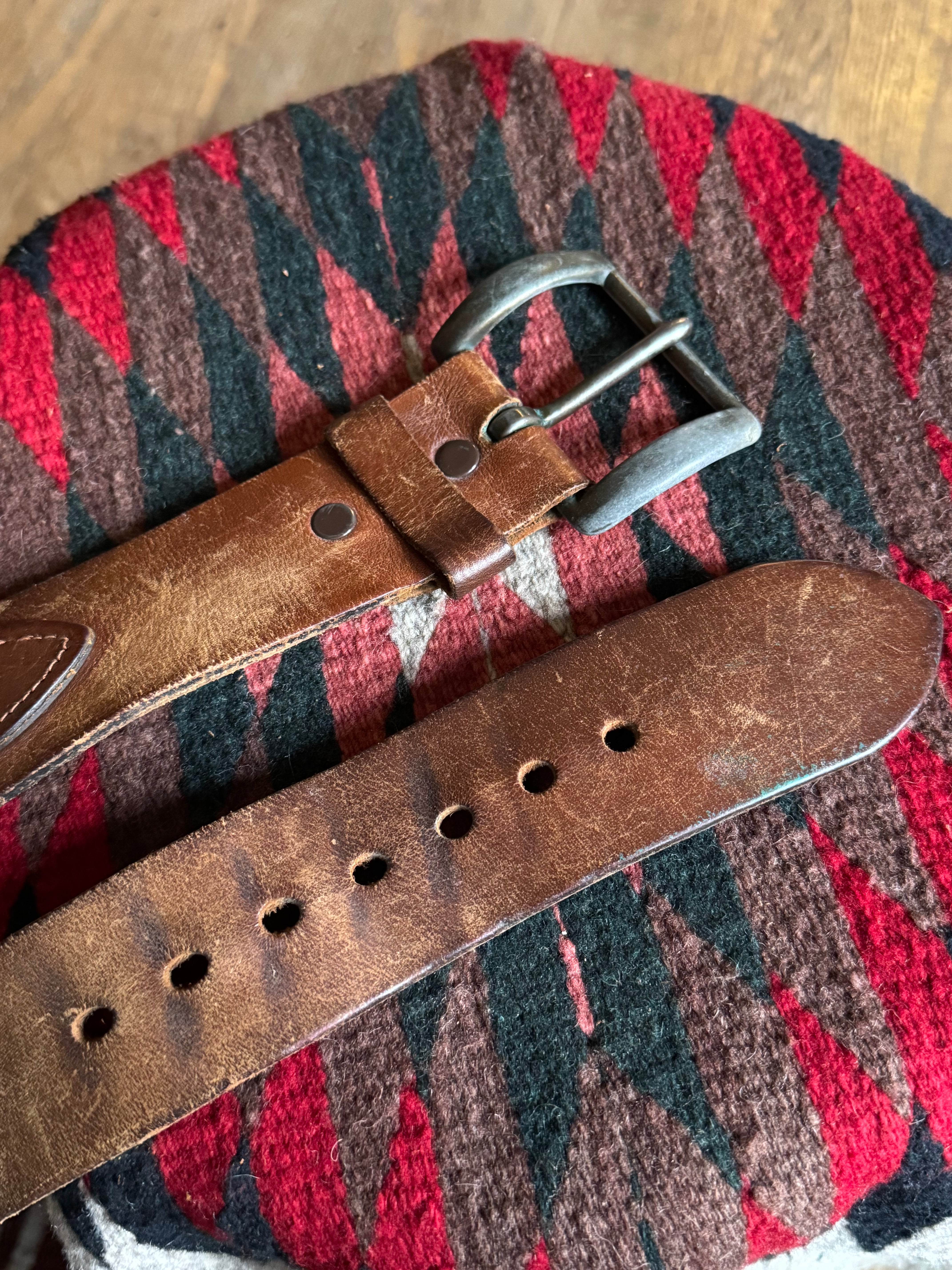 Vintage Wide Shackle Leather Belt