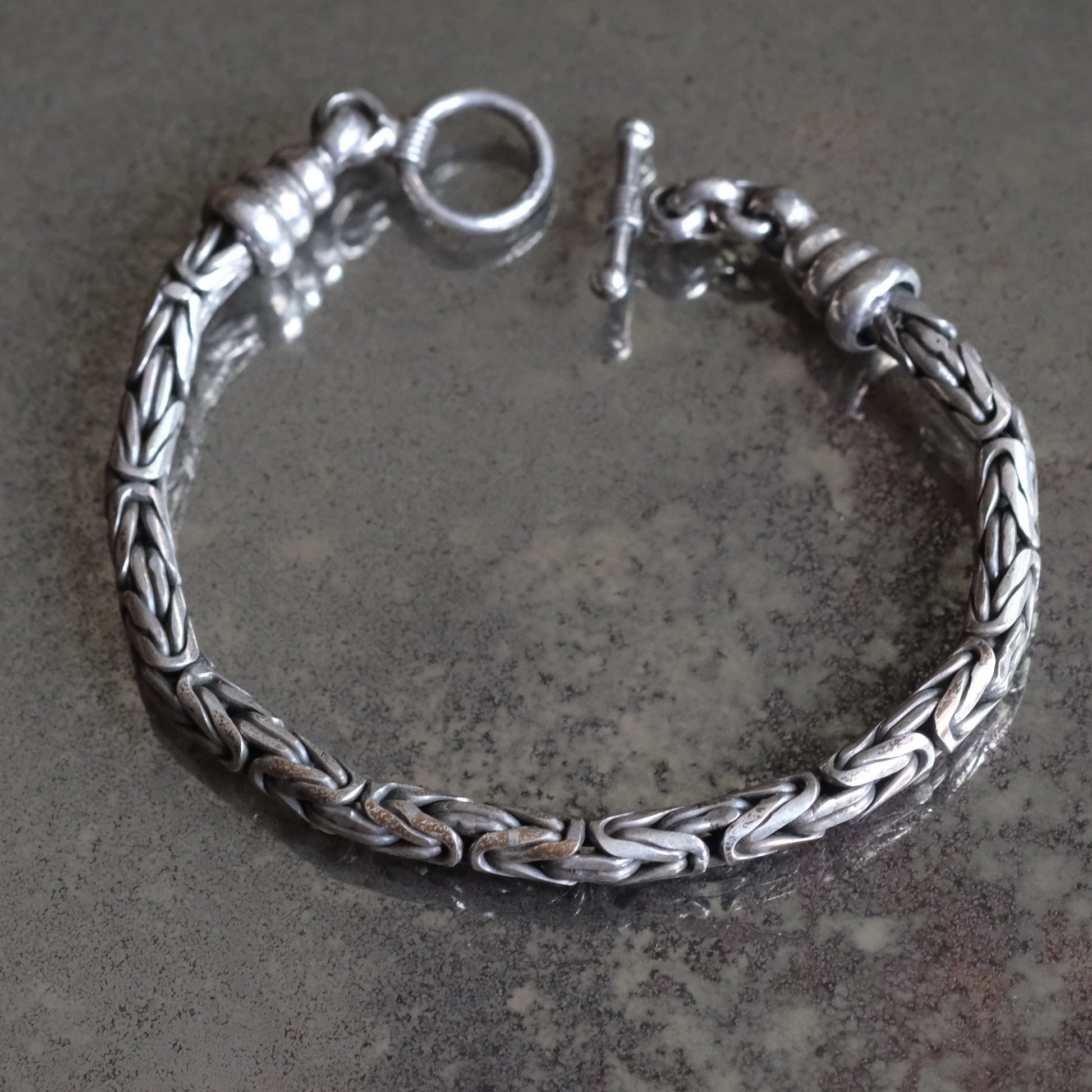 Vintage Sterling Silver Byzantine Bracelet 8.5"