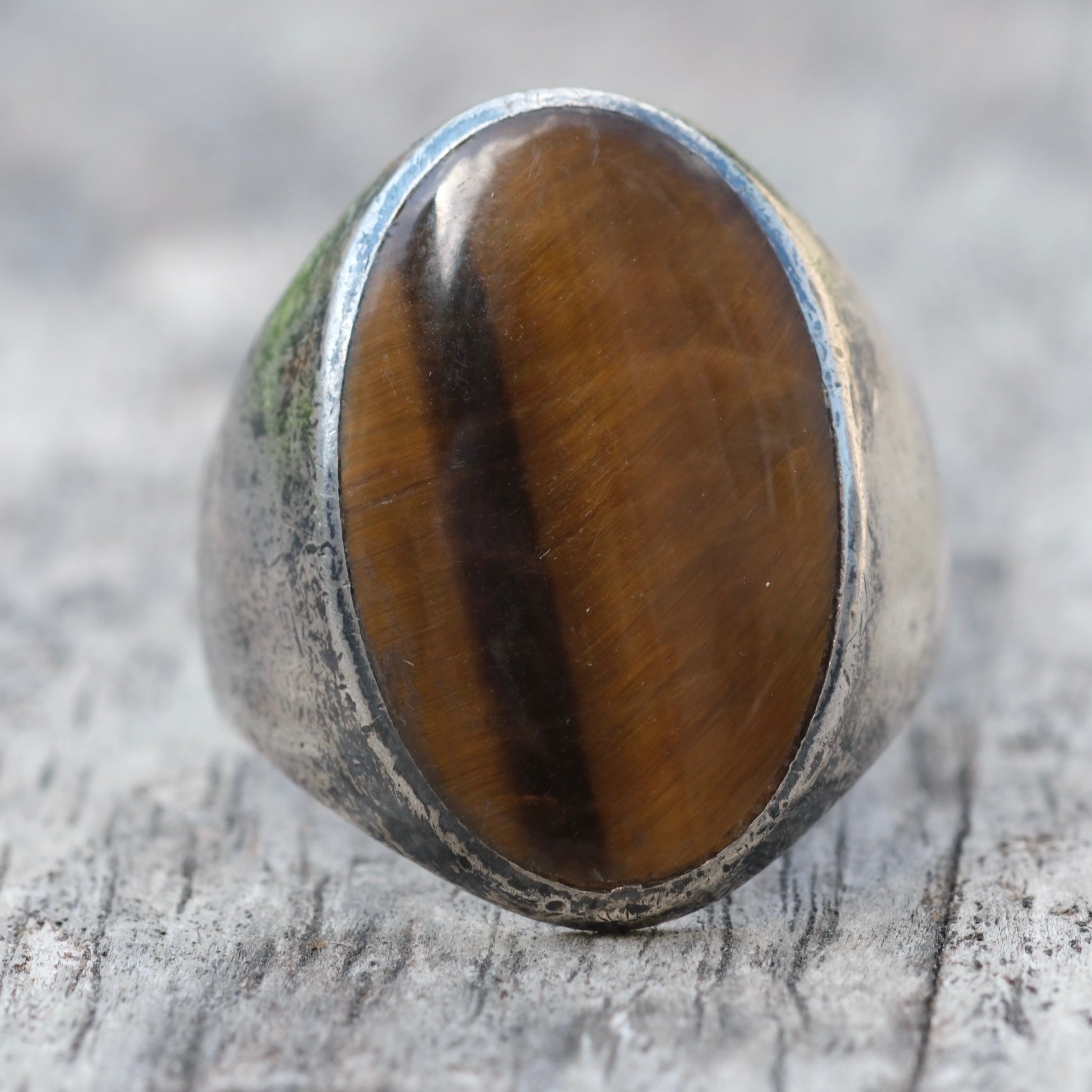 Vintage Sterling Tigers Eye Ring 11.25