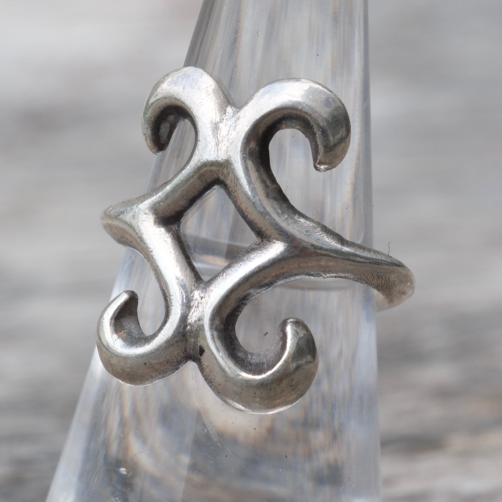 Vintage Sterling Silver Sandcast Ring 6.25