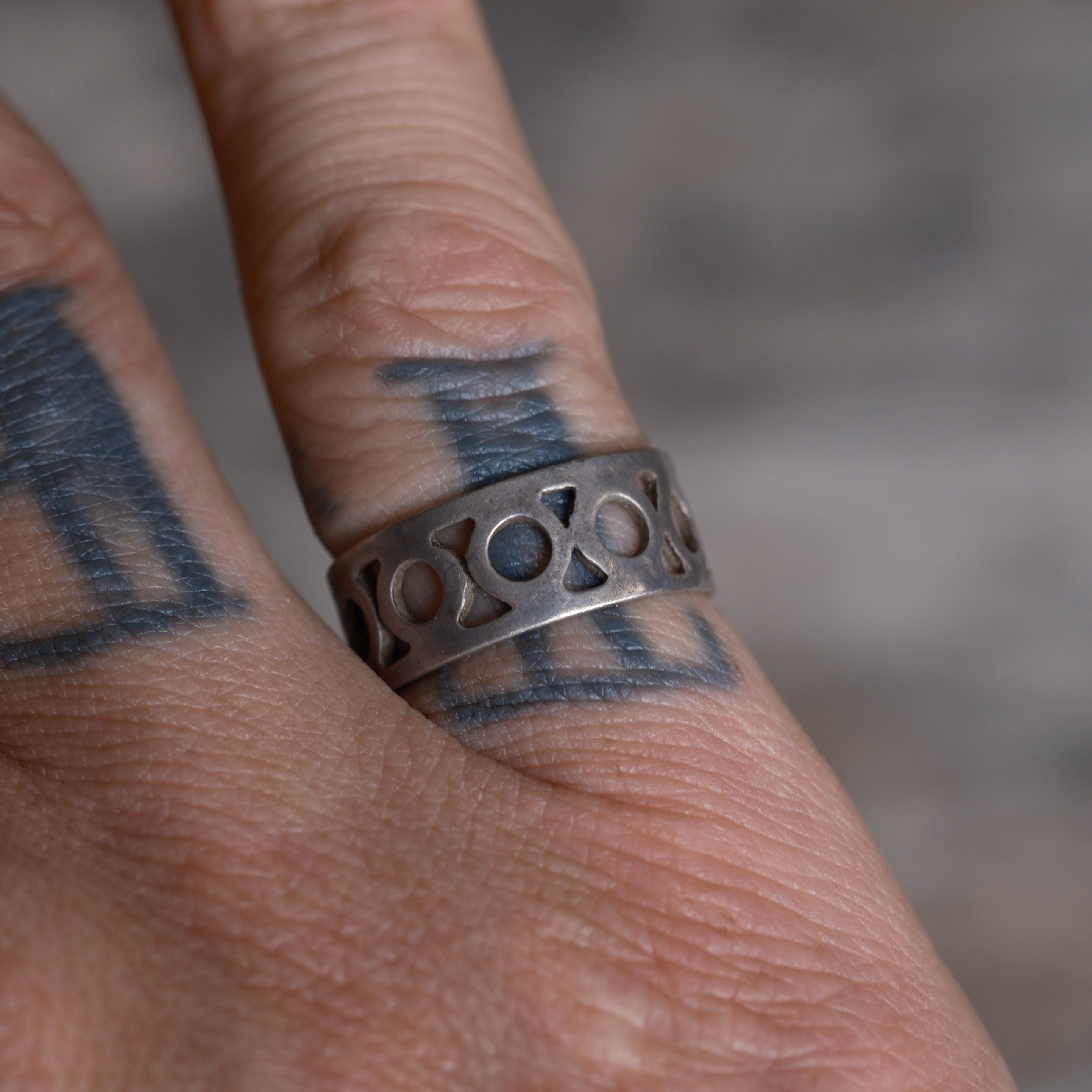 Vintage Sterling Modernist Band Ring 6