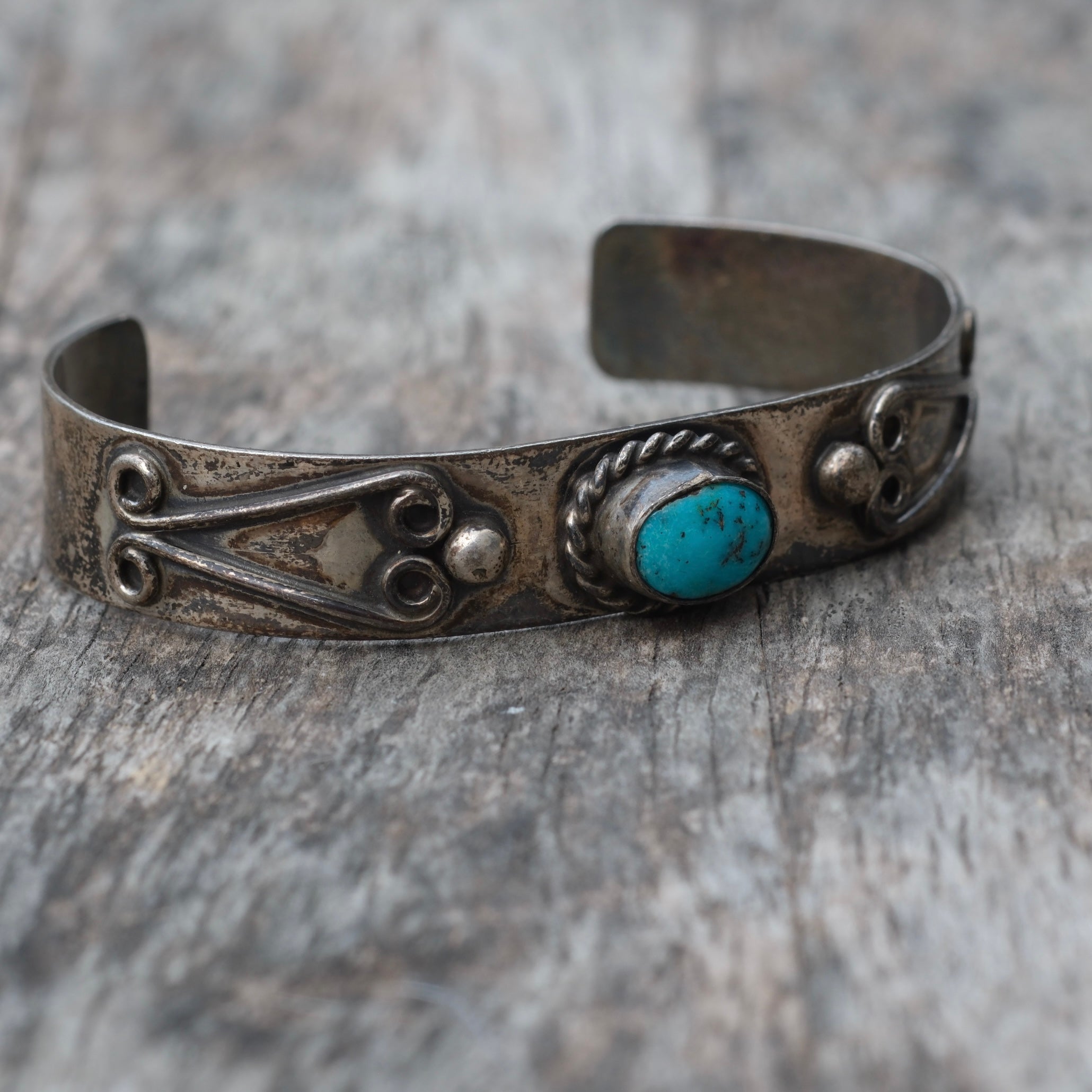 Vintage Sterling Turquoise Cuff Bracelet