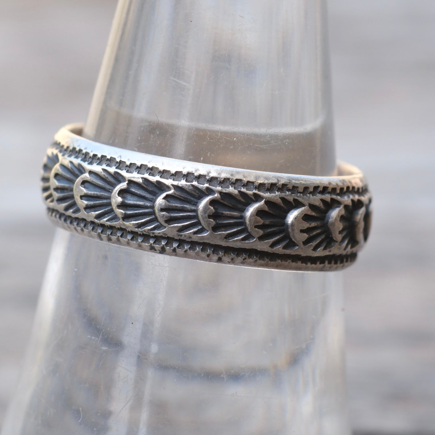 Vintage Sterling Stamped Band Ring 7