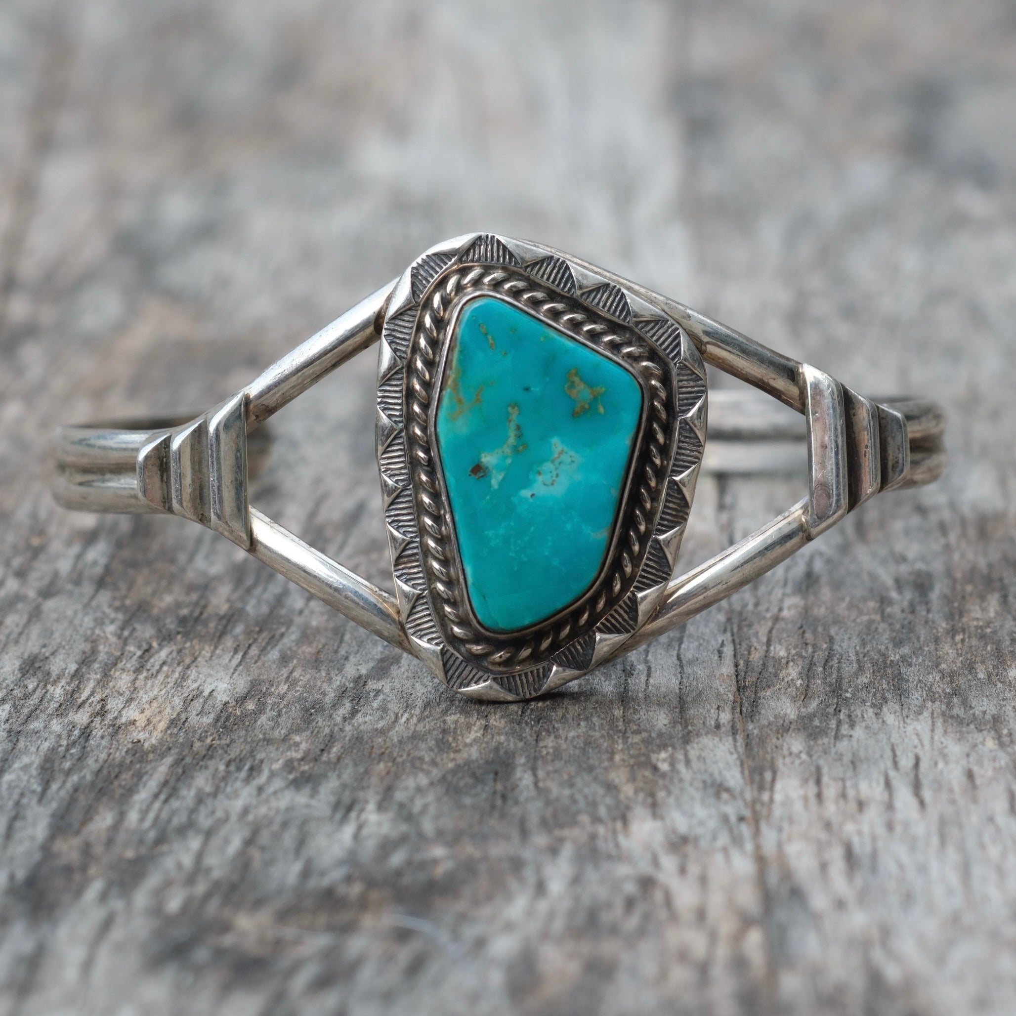 Vintage Sterling Turquoise Cuff Bracelet