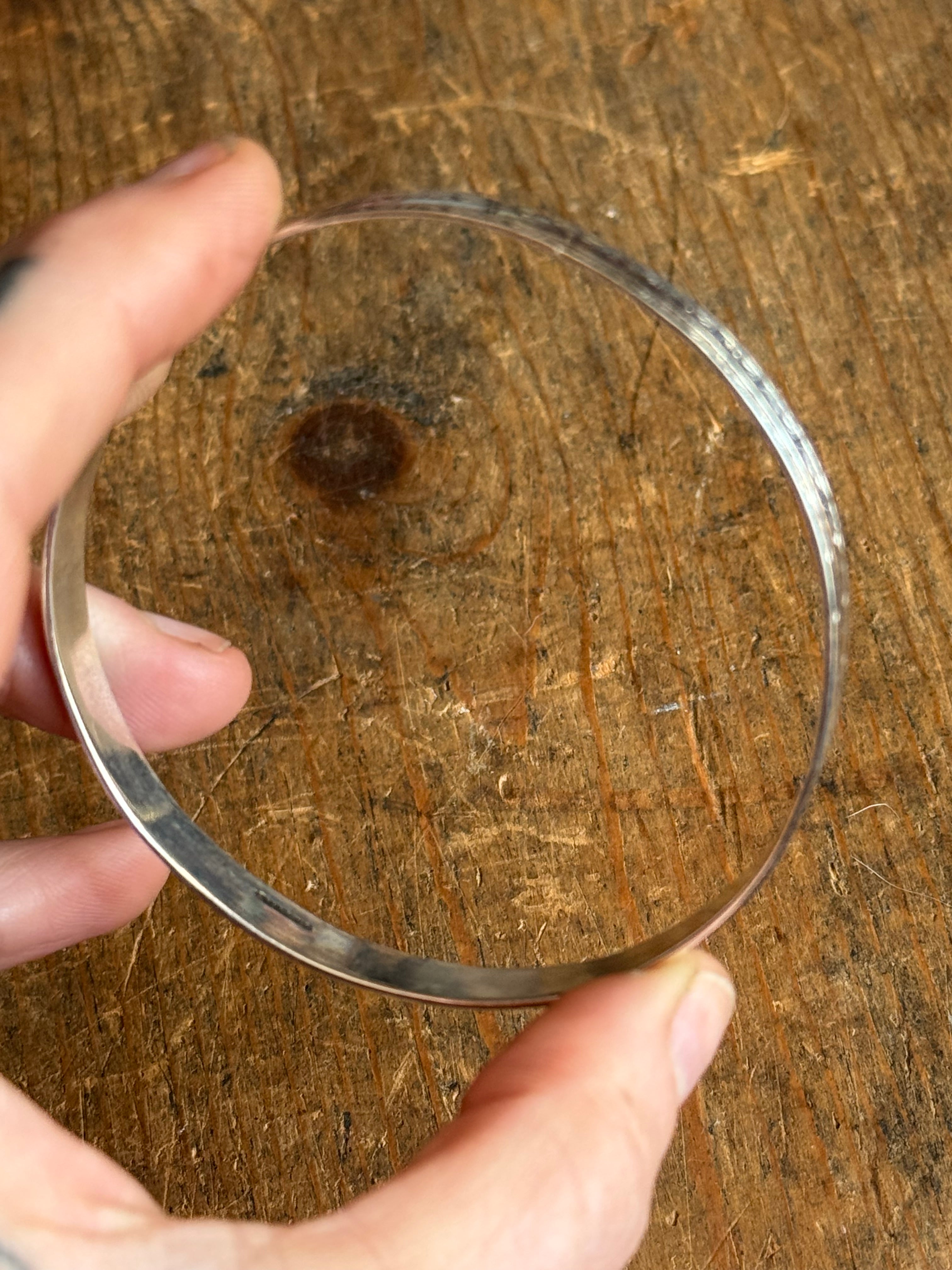 Vintage Sterling Silver Stamped Bangle